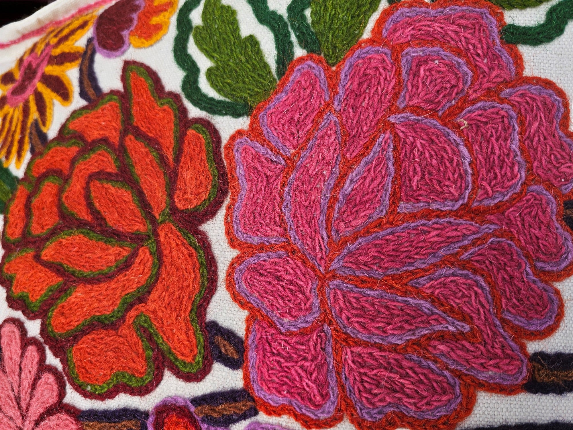 Artisan Kashmiri Embroidered Mandala Cushion Cover – Boho Hippie Floor Pillow for Meditation or Lounge Decor (Cover Only)