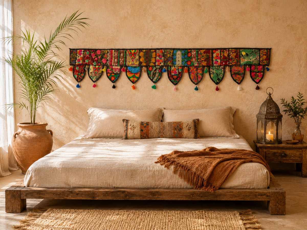 Extra Large Indian Toran 6.5 ft – Handmade Door Hanging & Window Valance