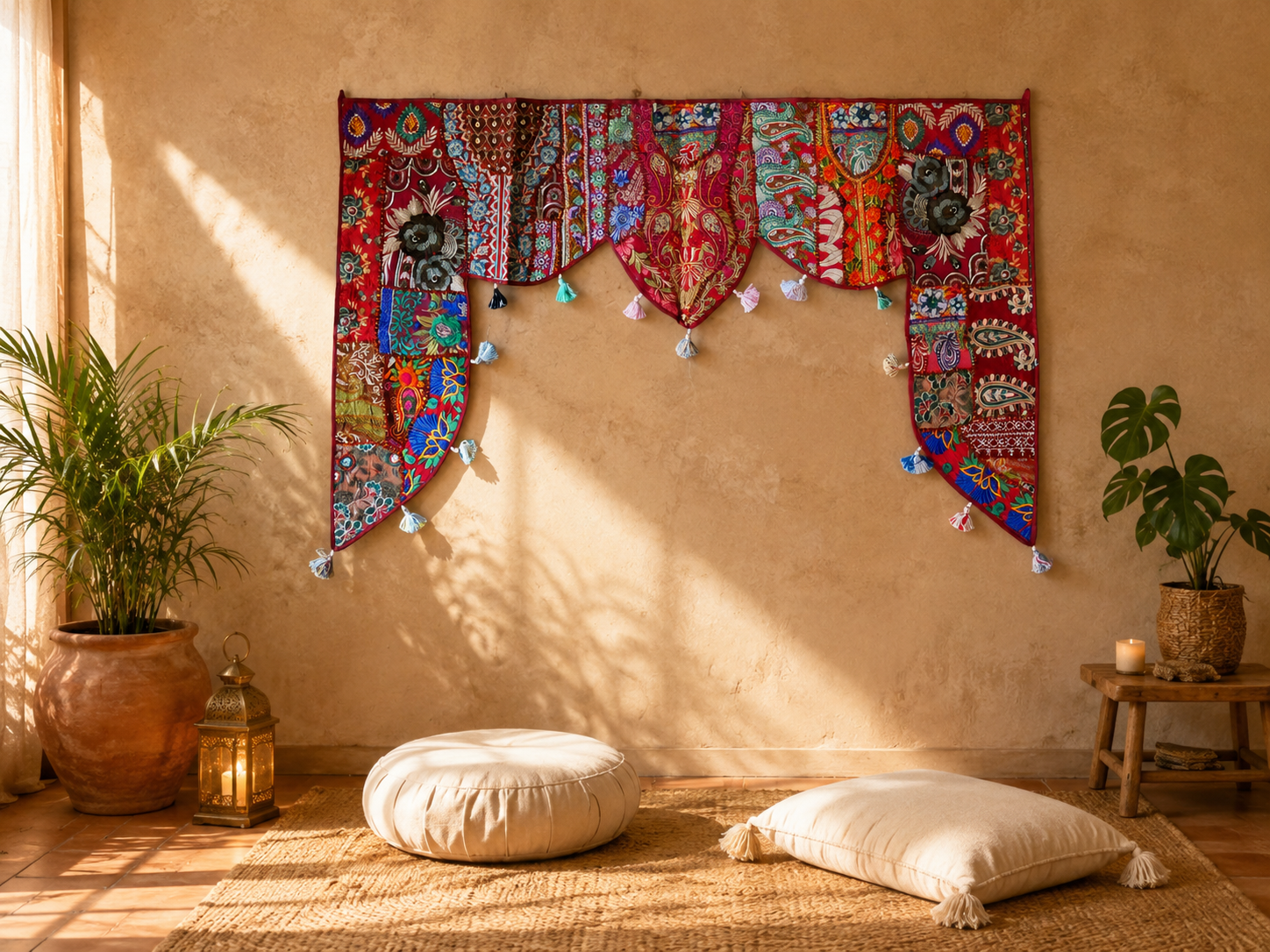 Indian door hanging - Toran - colorful wall tapestry for bohemian wall decor and hippie homes
