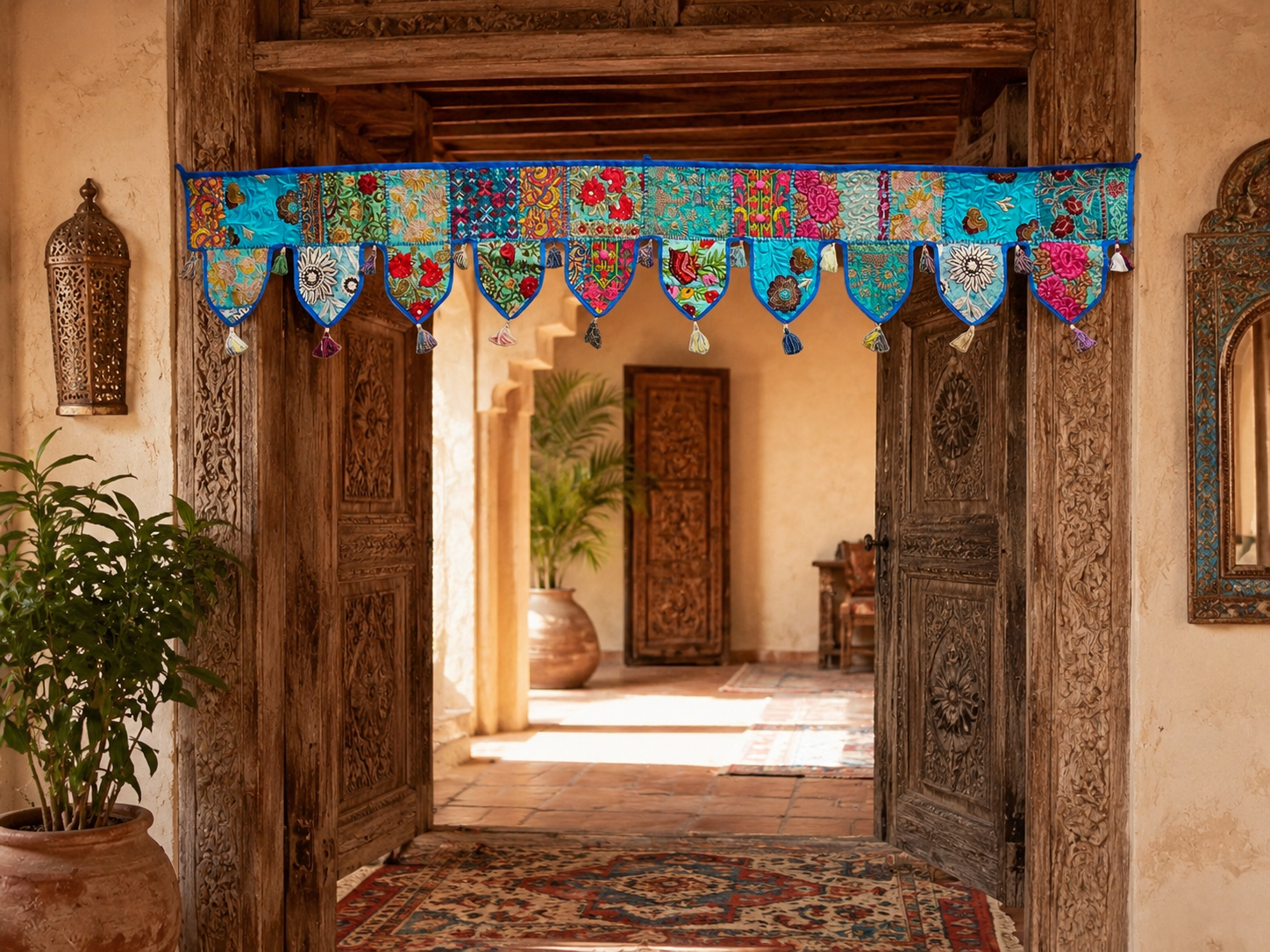 Extra large Toran 6,5ft Indian window valance - door hanging - Hippie wall decor