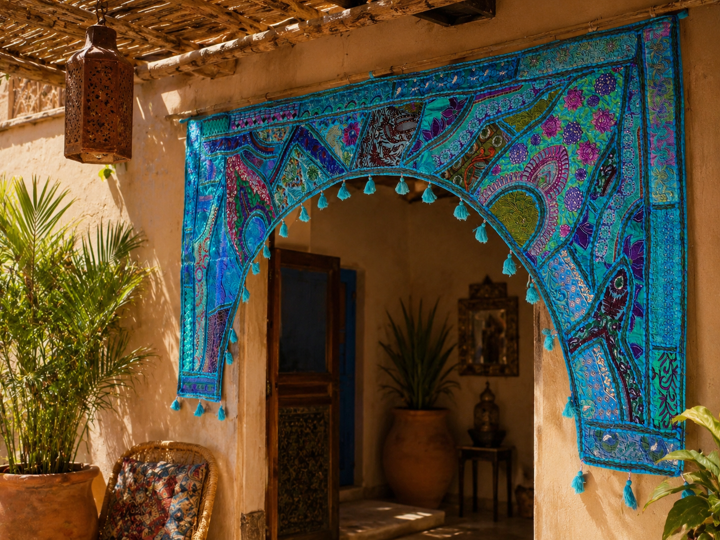 Large Door Hanging - Indian Entrance Decor - Toran - Boho Wall Decor - Window Valance