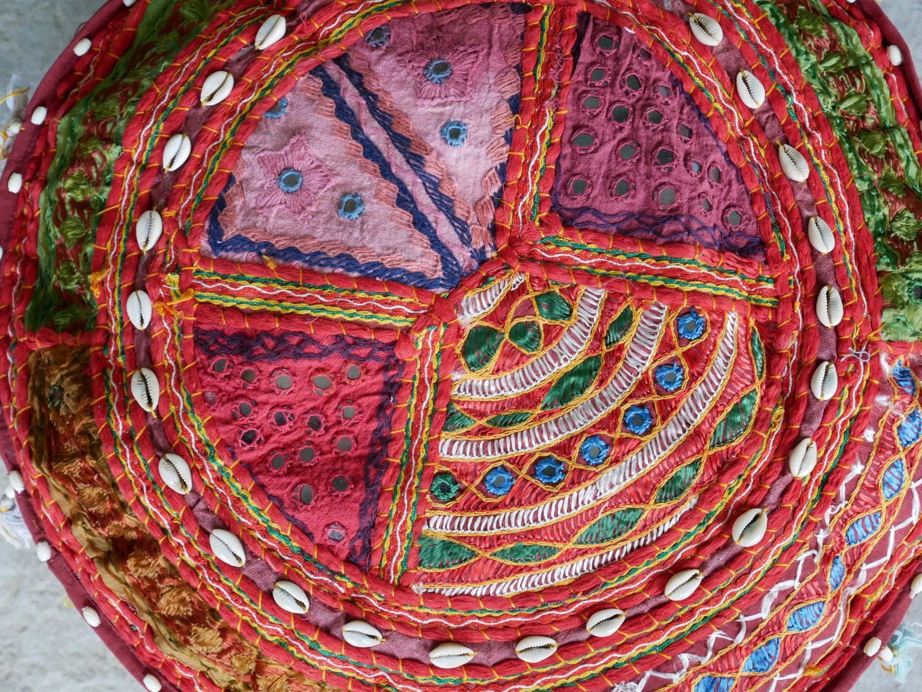 Colorful Floor pouf - Rajastani floor seating | Hippie style floor seating pillow - bean bag - The Shanti Home