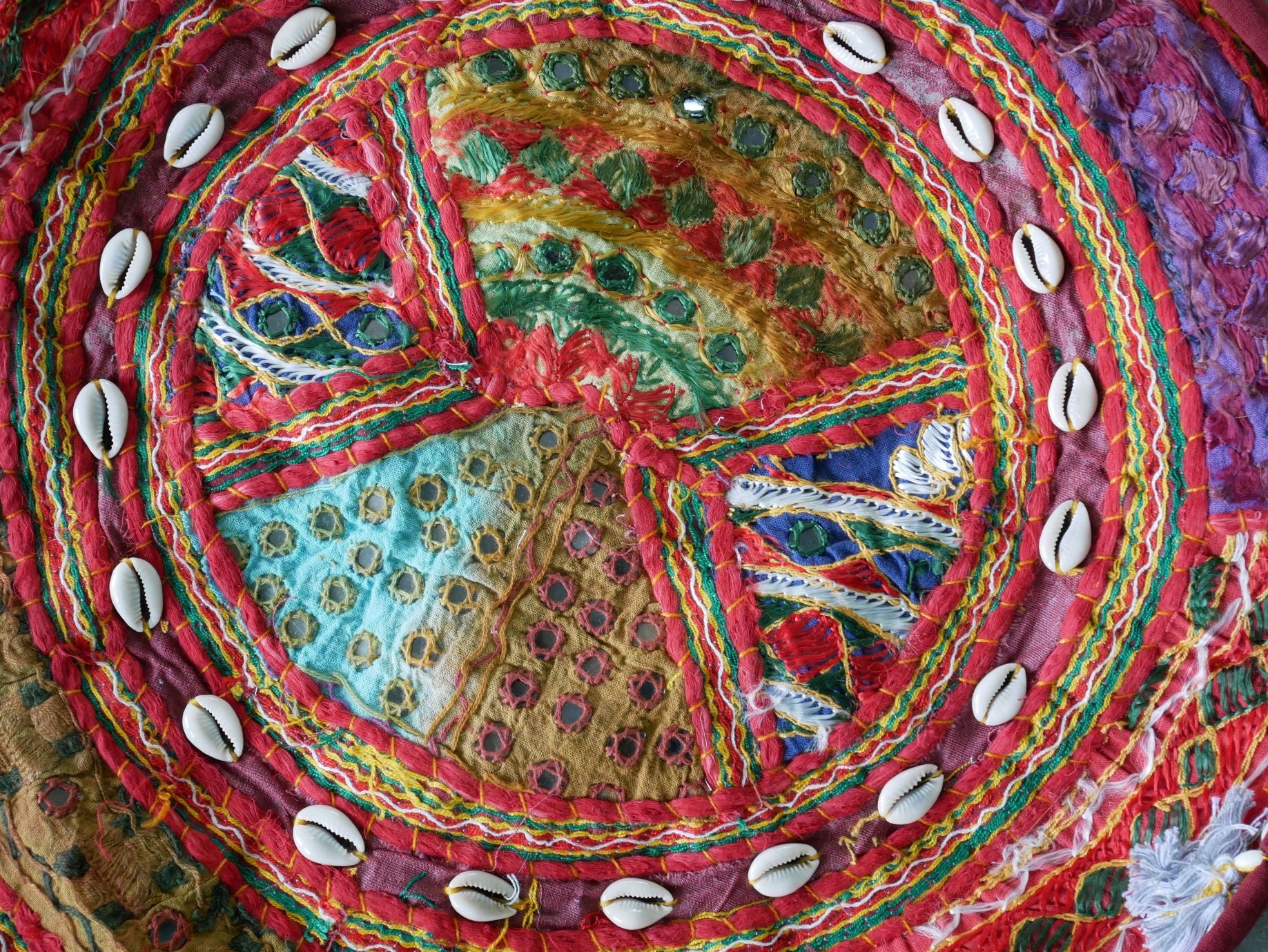 Colorful Floor pouf - Rajastani floor seating | Hippie style floor seating pillow - bean bag - The Shanti Home