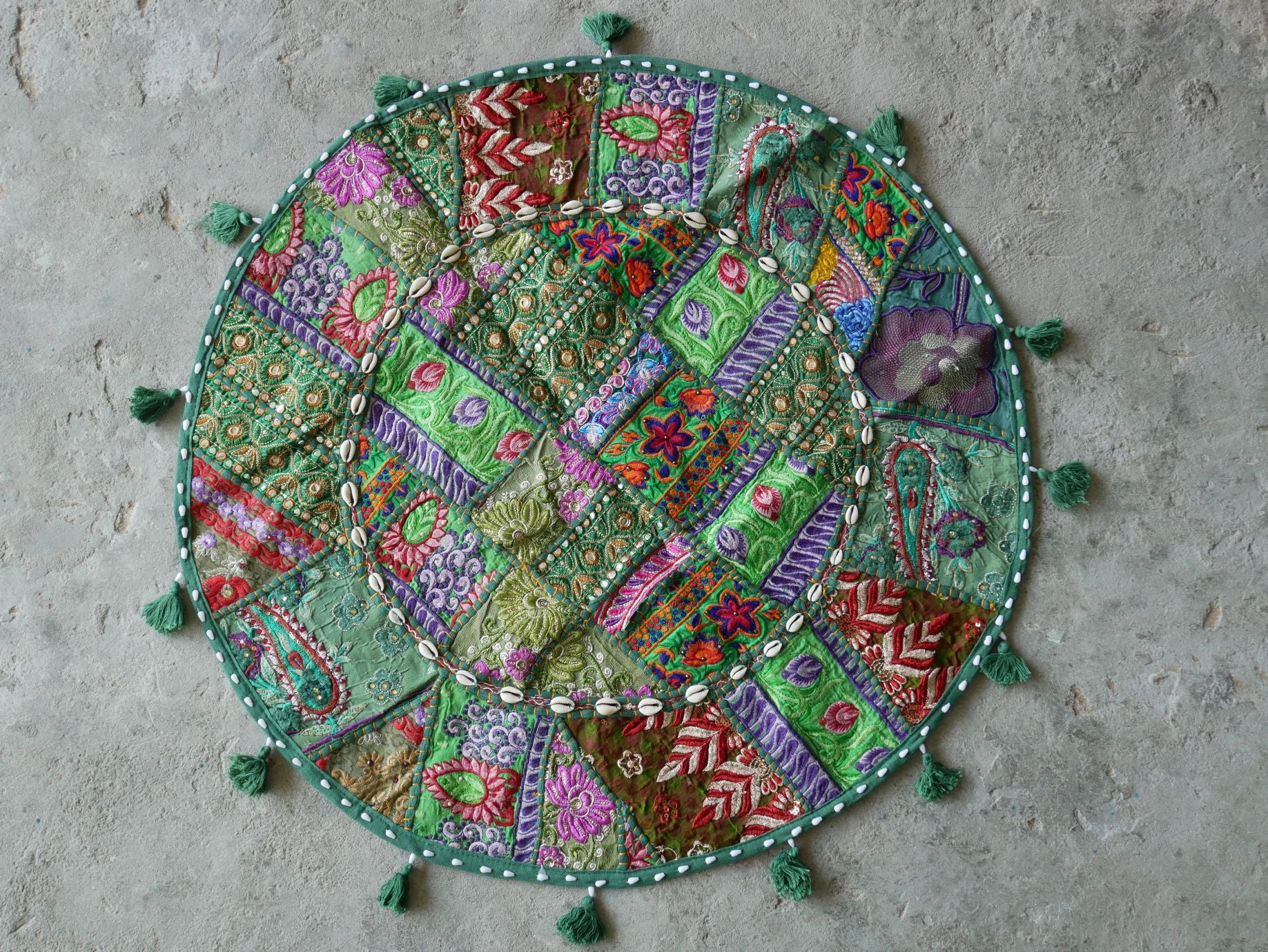 Floor pillow "Boho Jungle" large floor cushion cover or meditation cushion (cover only) - The Shanti Home