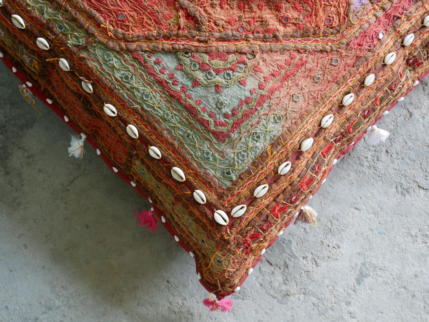 Square floor pillow - meditation cushion "Bohemian Masala" floor seating India style Floor pouf Cover only