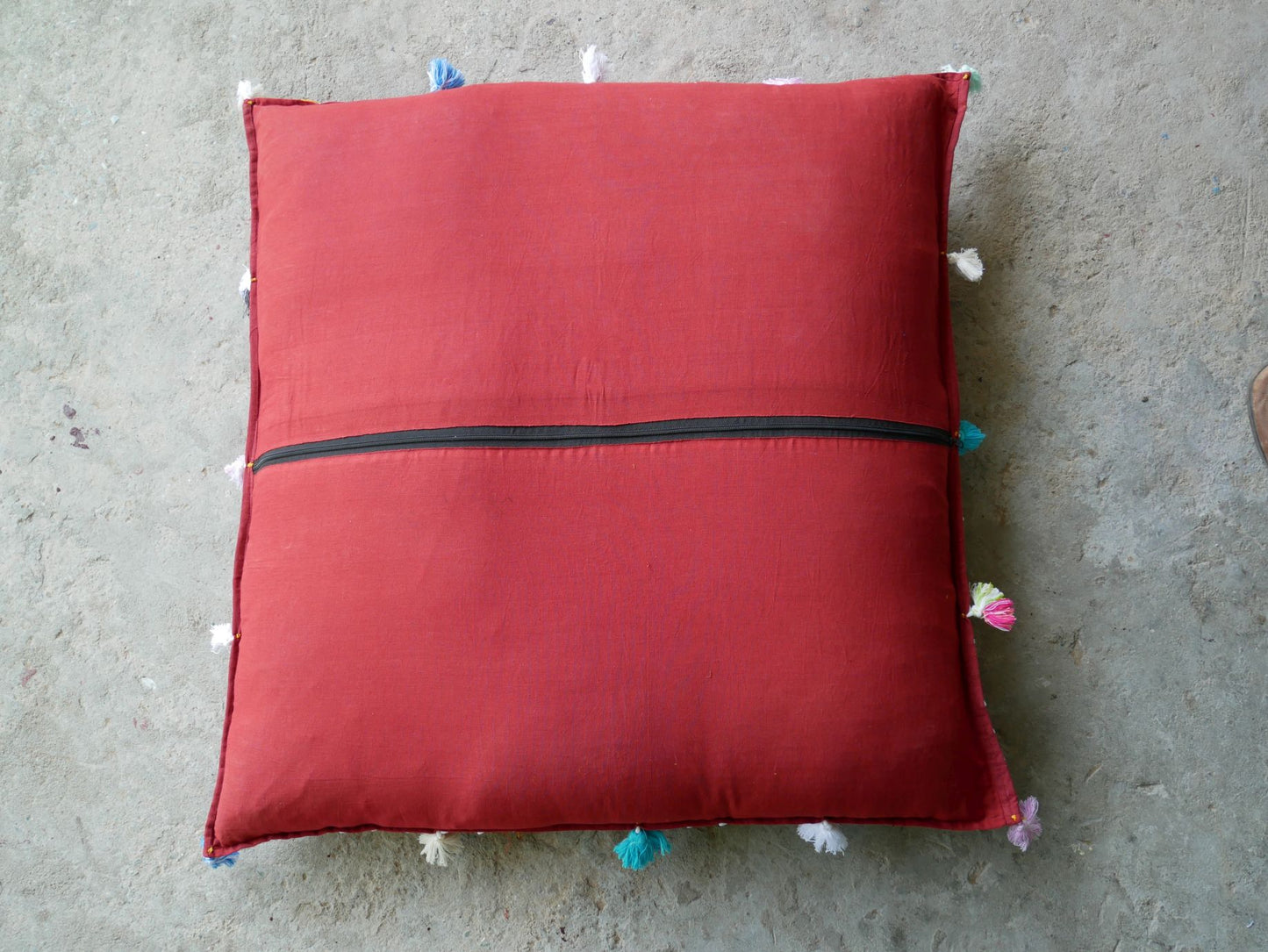 Square floor pillow - meditation cushion "Bohemian Masala" floor seating India style Floor pouf Cover only