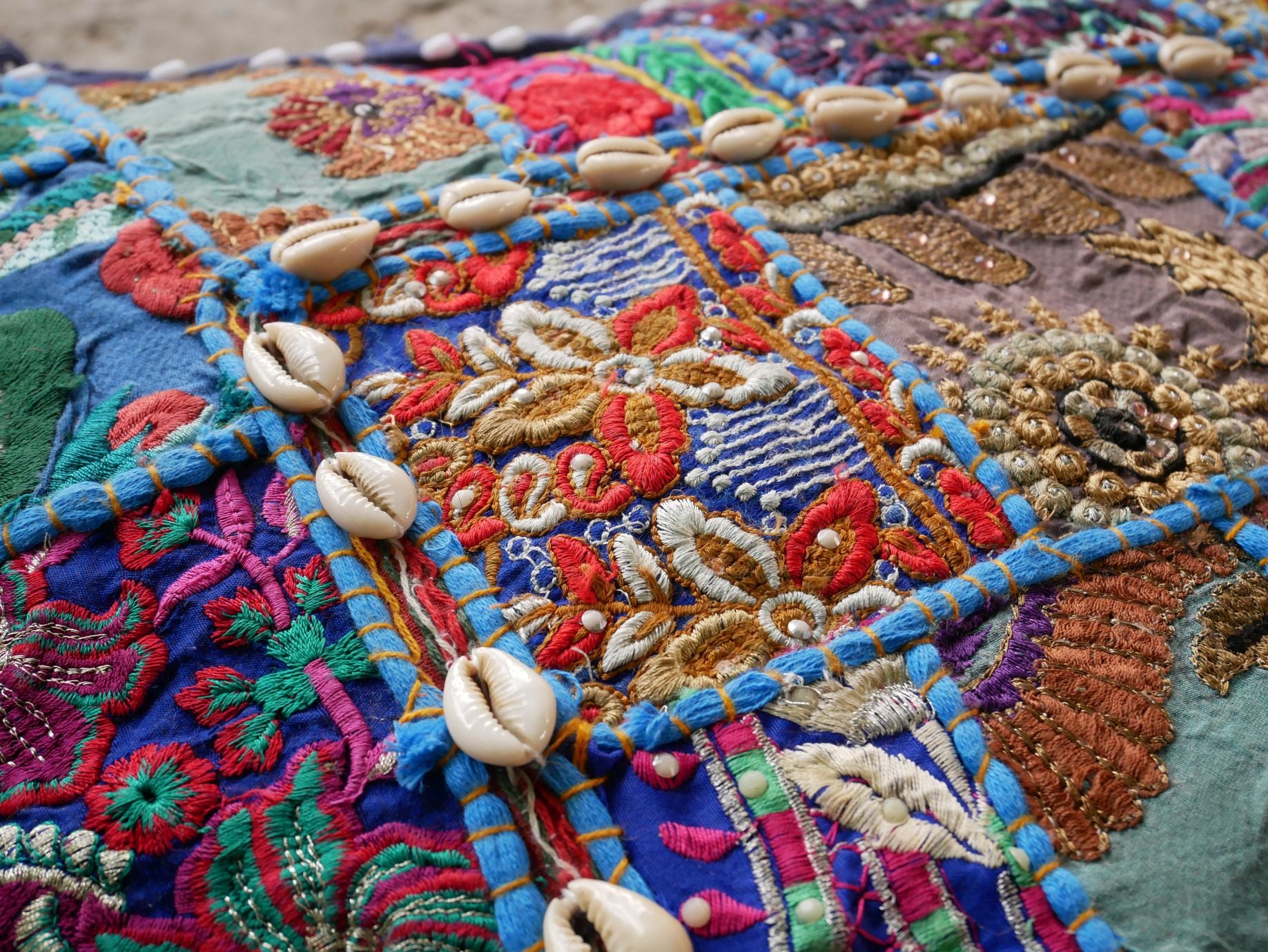 Floor pillow 24x24" bohemian floor pouf | turquoise meditation cushion | large square floor pillow - The Shanti Home