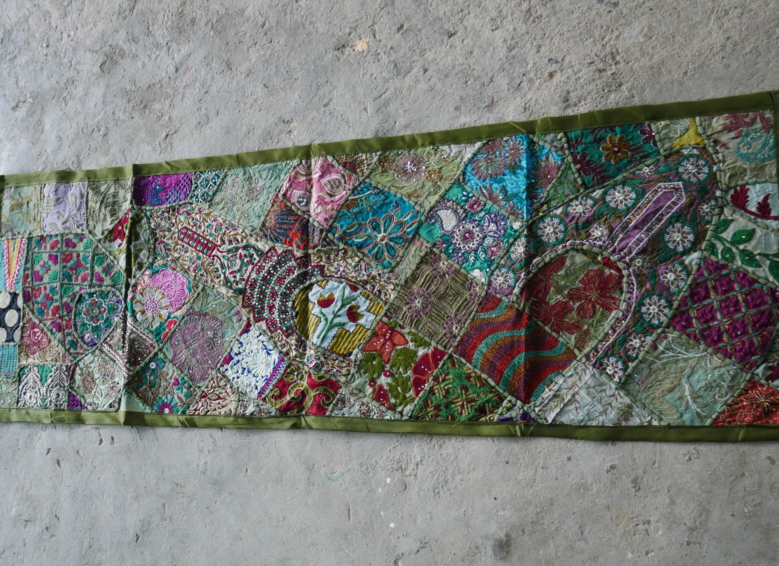Table runner - wall tapestry boho style Indian wall hanging colorful table runner