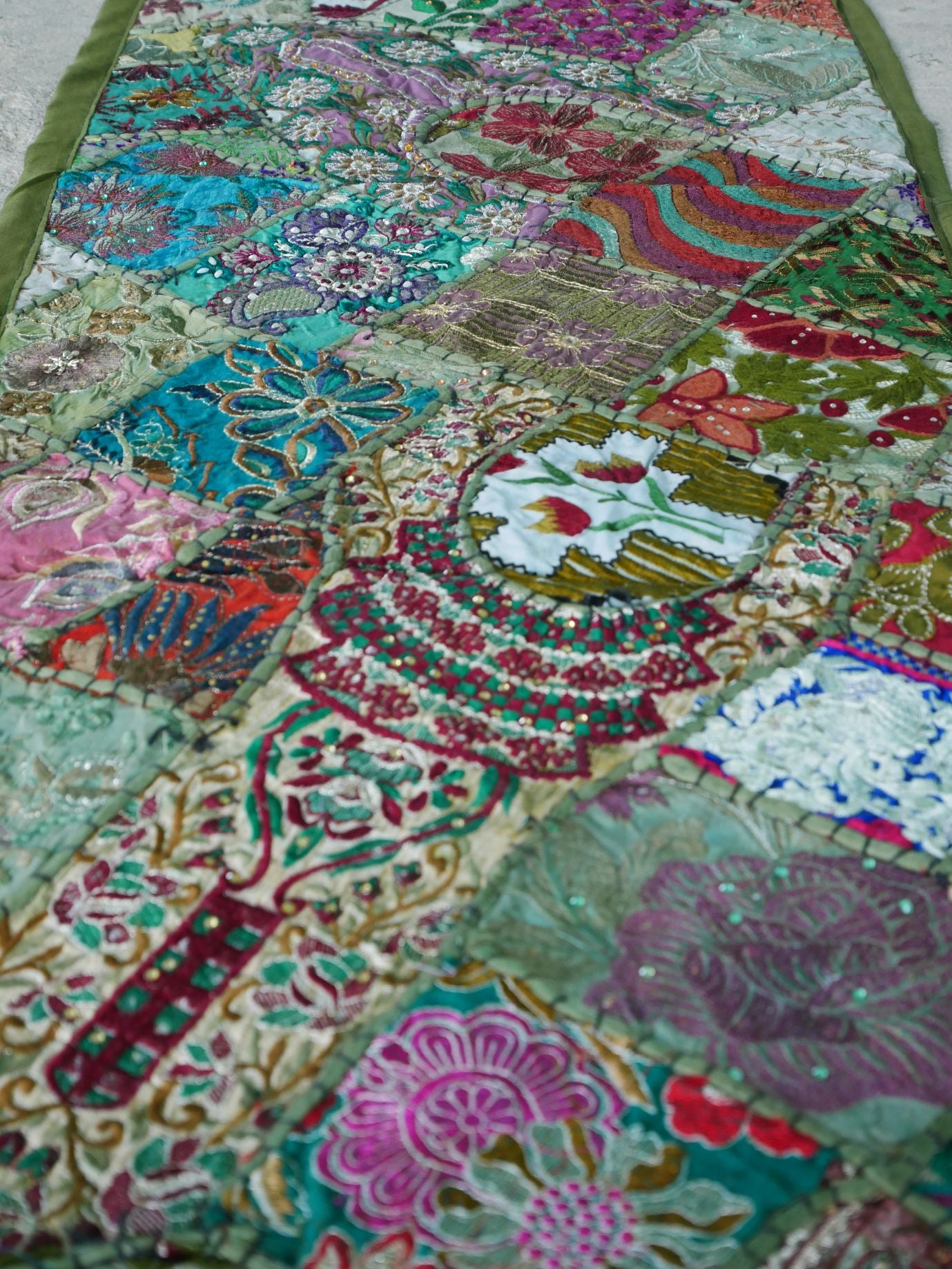 Table runner - wall tapestry boho style Indian wall hanging colorful table runner