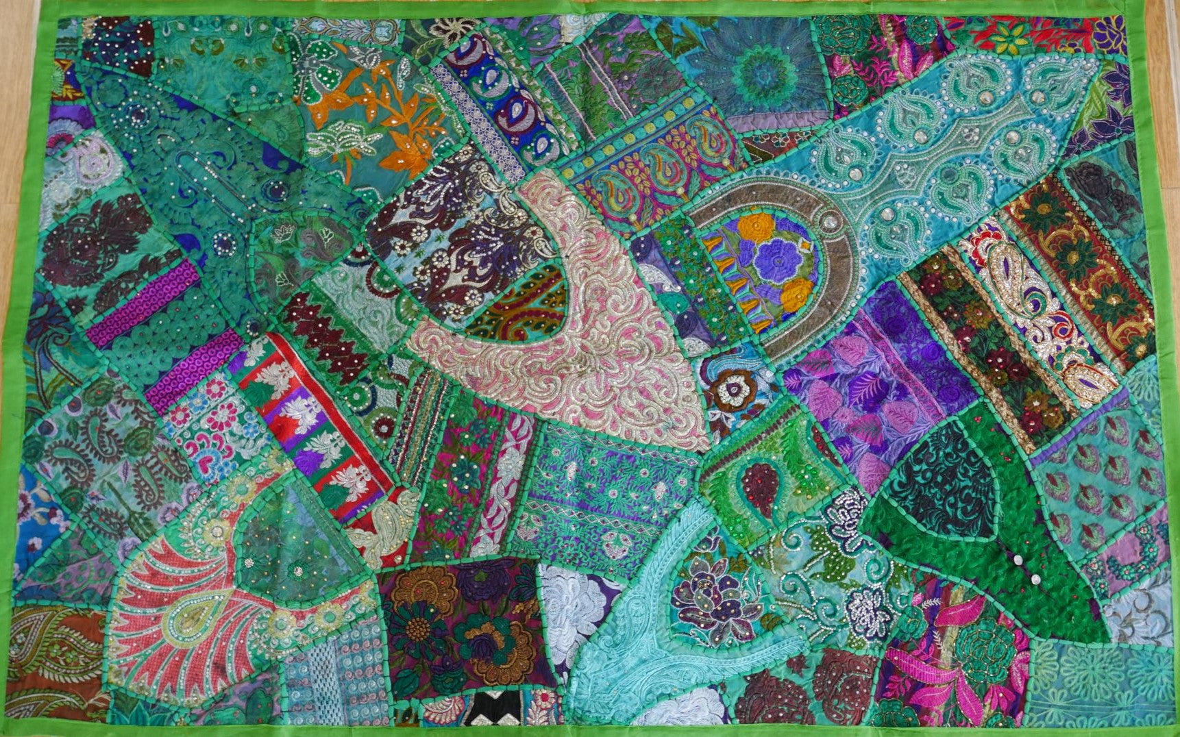 Tapiz de pared estilo jungla bohemia Tapiz de patchwork - Hippie indio - Tapiz de pared estilo bohemio