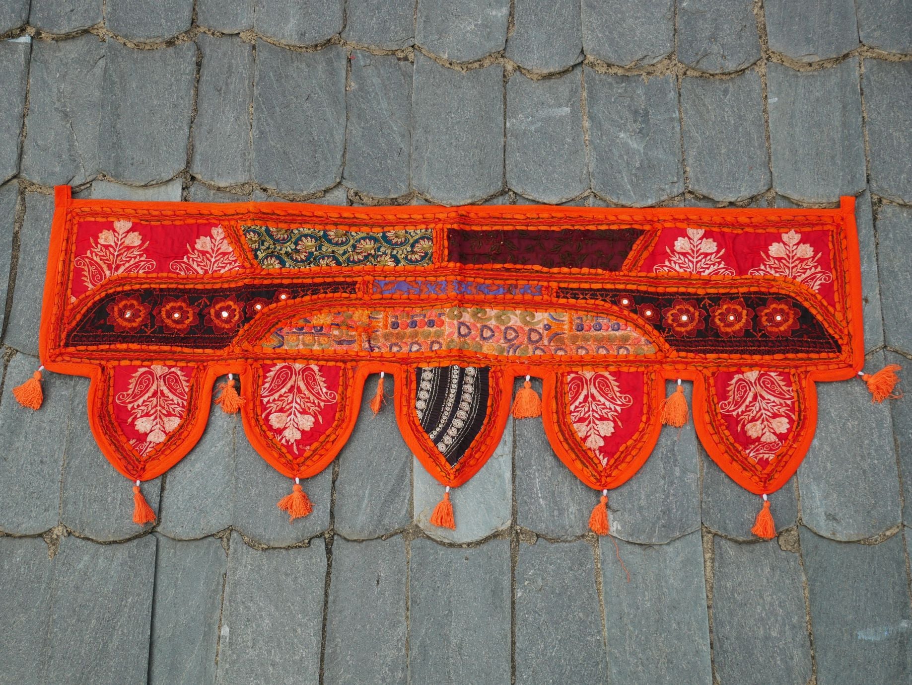 Indian Toran - door hanging - boho curtain - colorful window valance