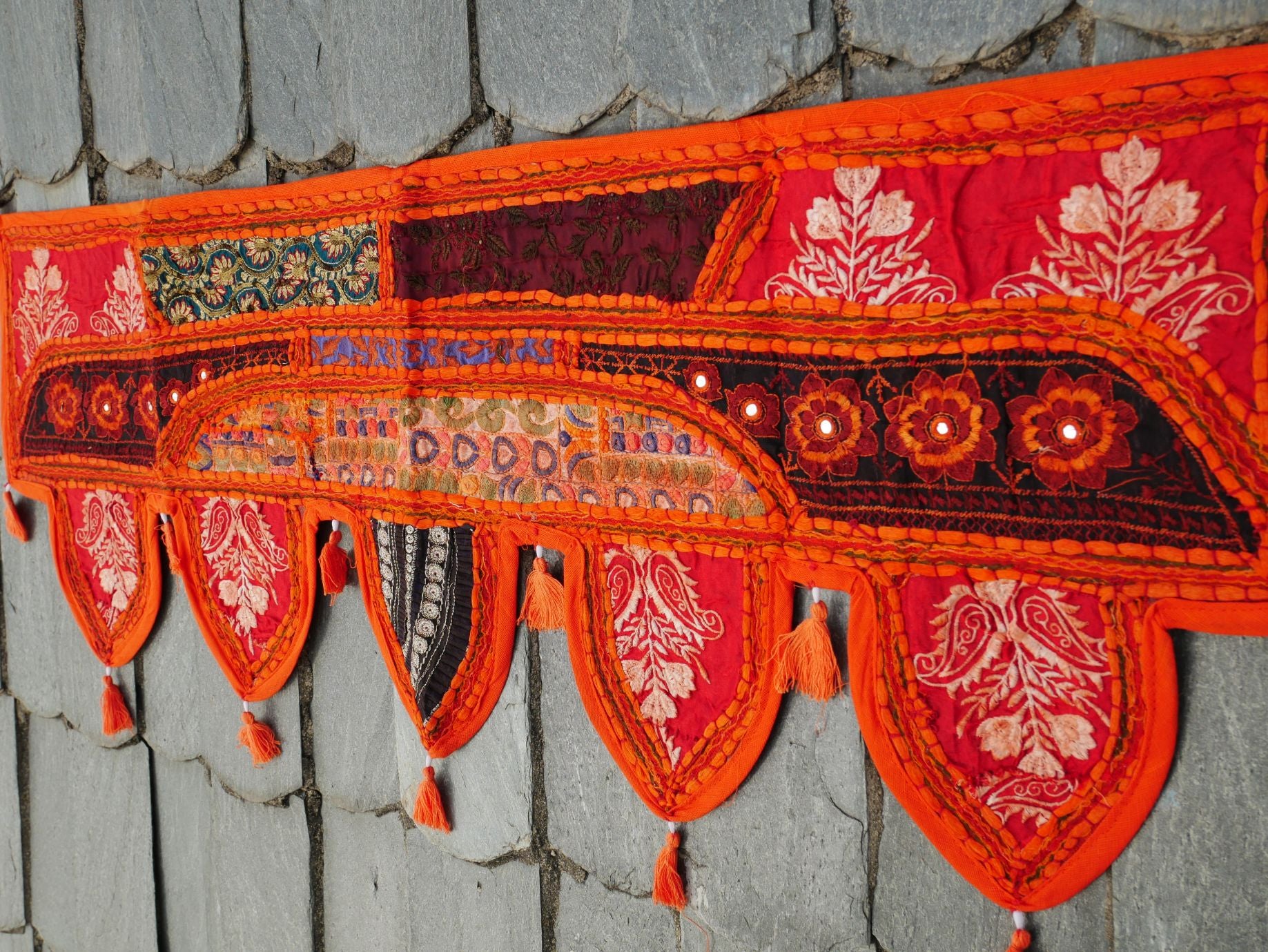 Indian Toran - door hanging - boho curtain - colorful window valance