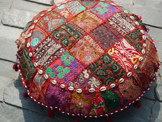 Floor pillow "Shanti Heart" large floor cushion cover or meditation cushion (cover only)