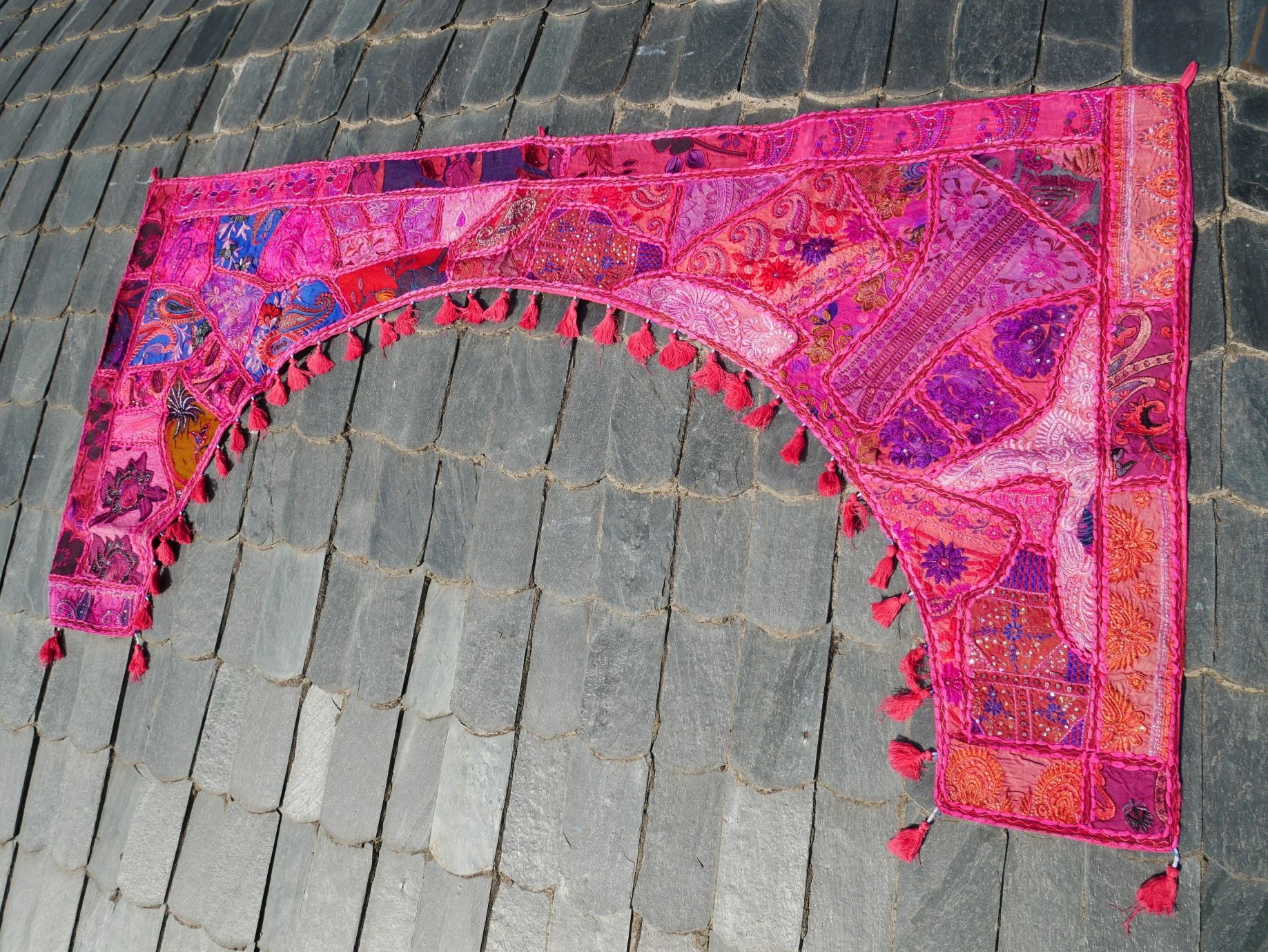 Large Indian Entrance Decor - Toran - Boho Wall Decor - Window Valance - The Shanti Home