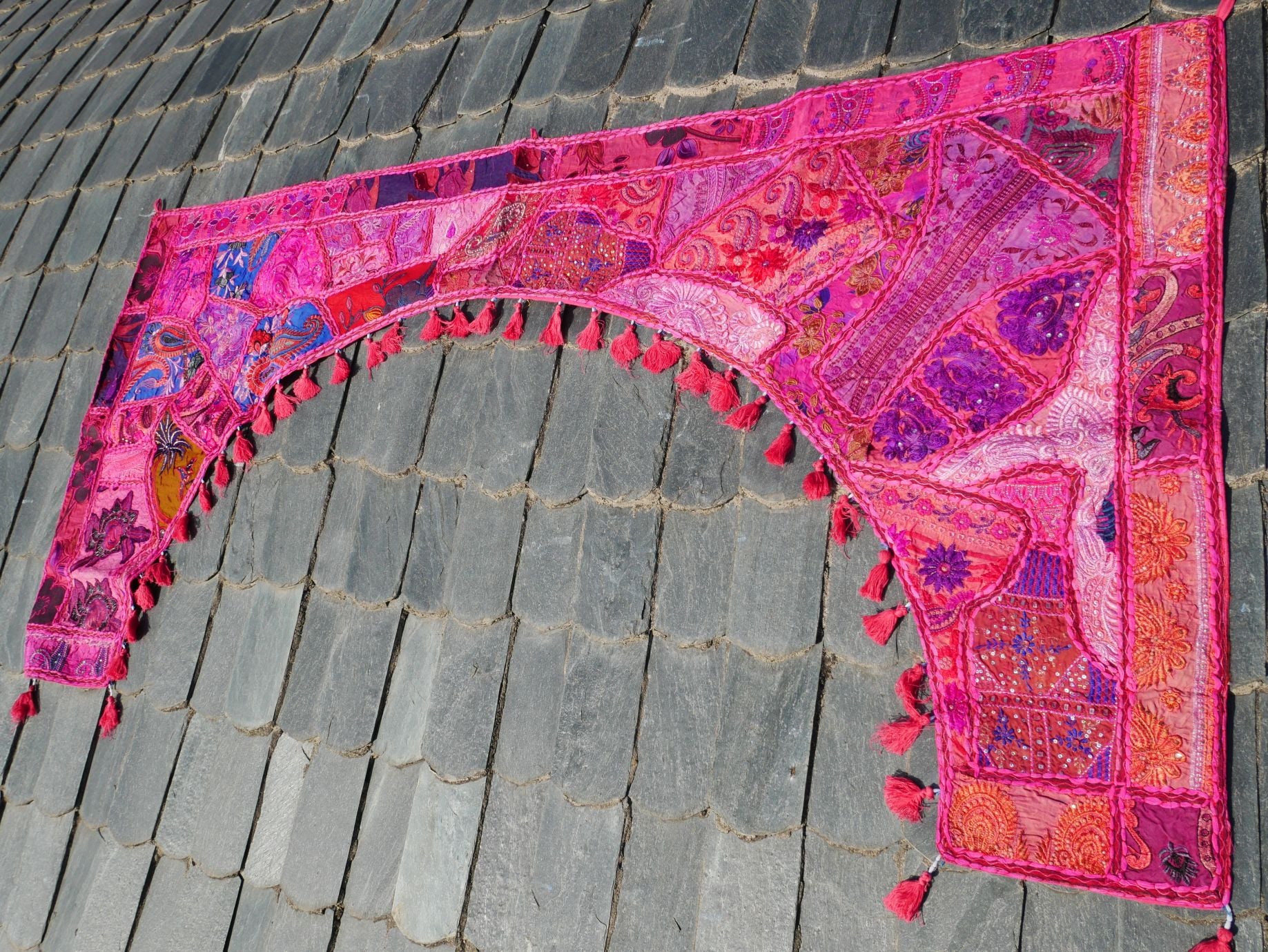 Large Indian Entrance Decor - Toran - Boho Wall Decor - Window Valance - The Shanti Home