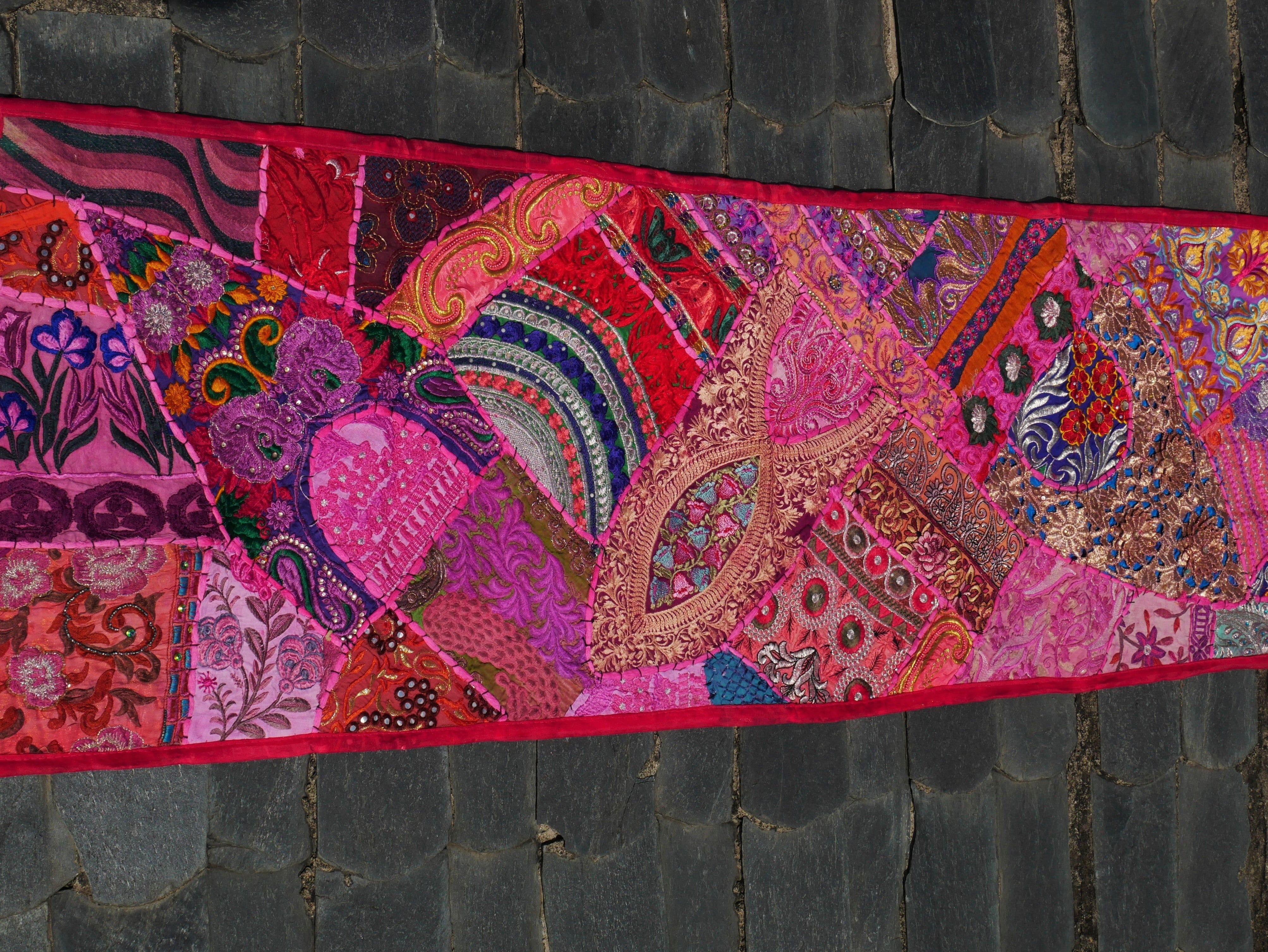Table runner - wall tapestry boho style Indian wall hanging colorful table runner