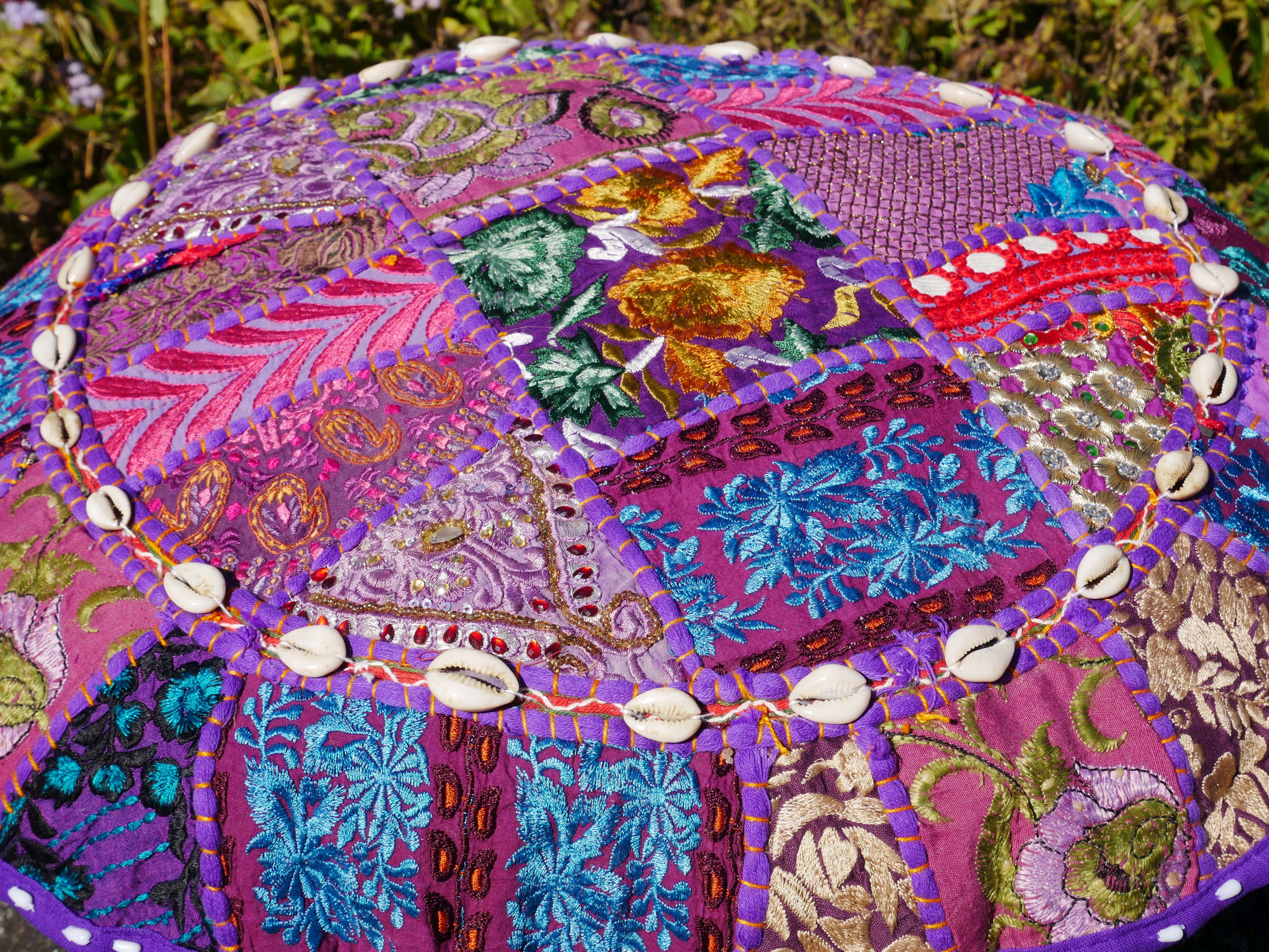 Boho floor pillow - Meditation cushion cover - Indian floor seating patchwork pillow - The Shanti Home