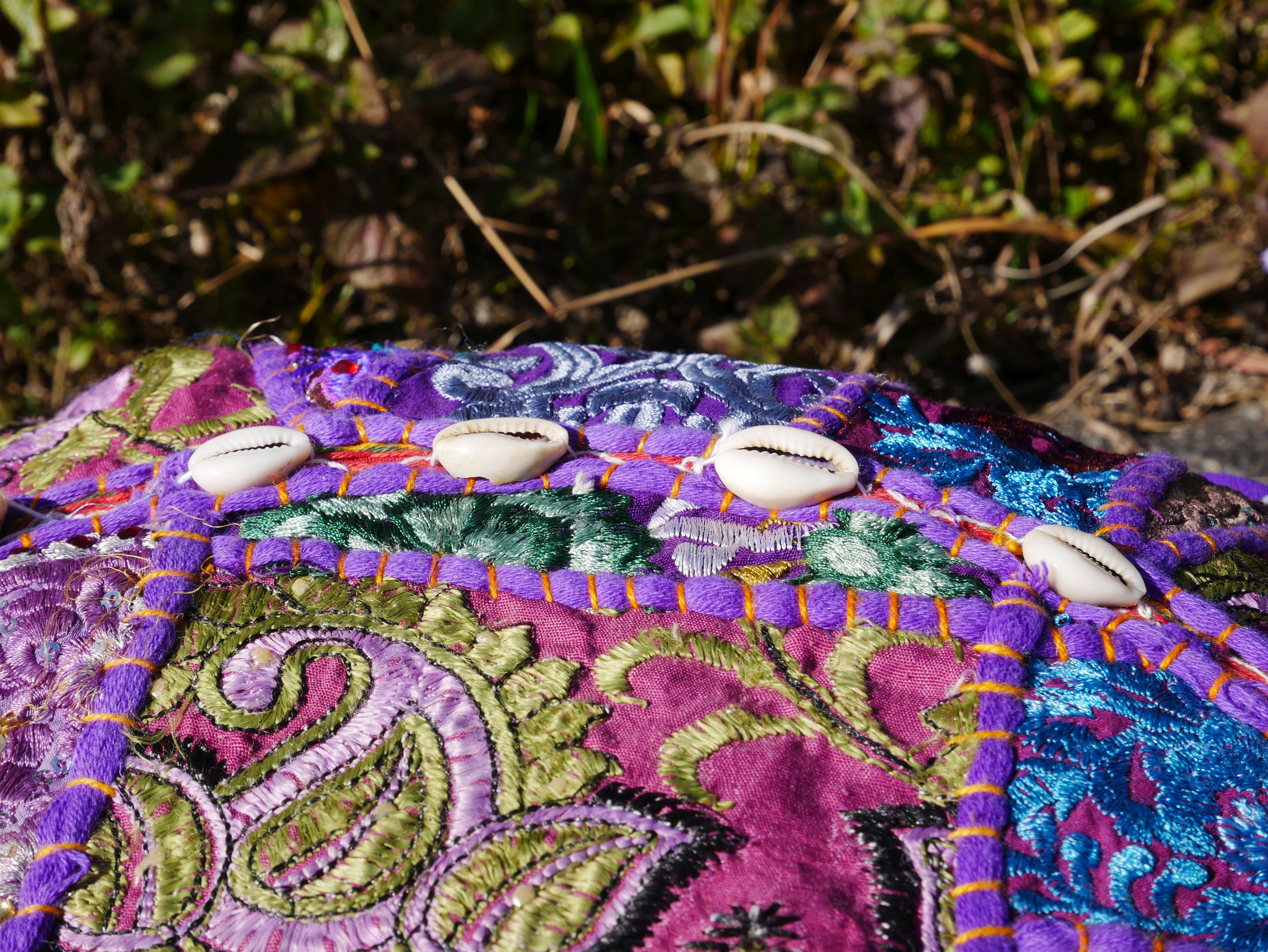 Boho floor pillow - Meditation cushion cover - Indian floor seating patchwork pillow - The Shanti Home