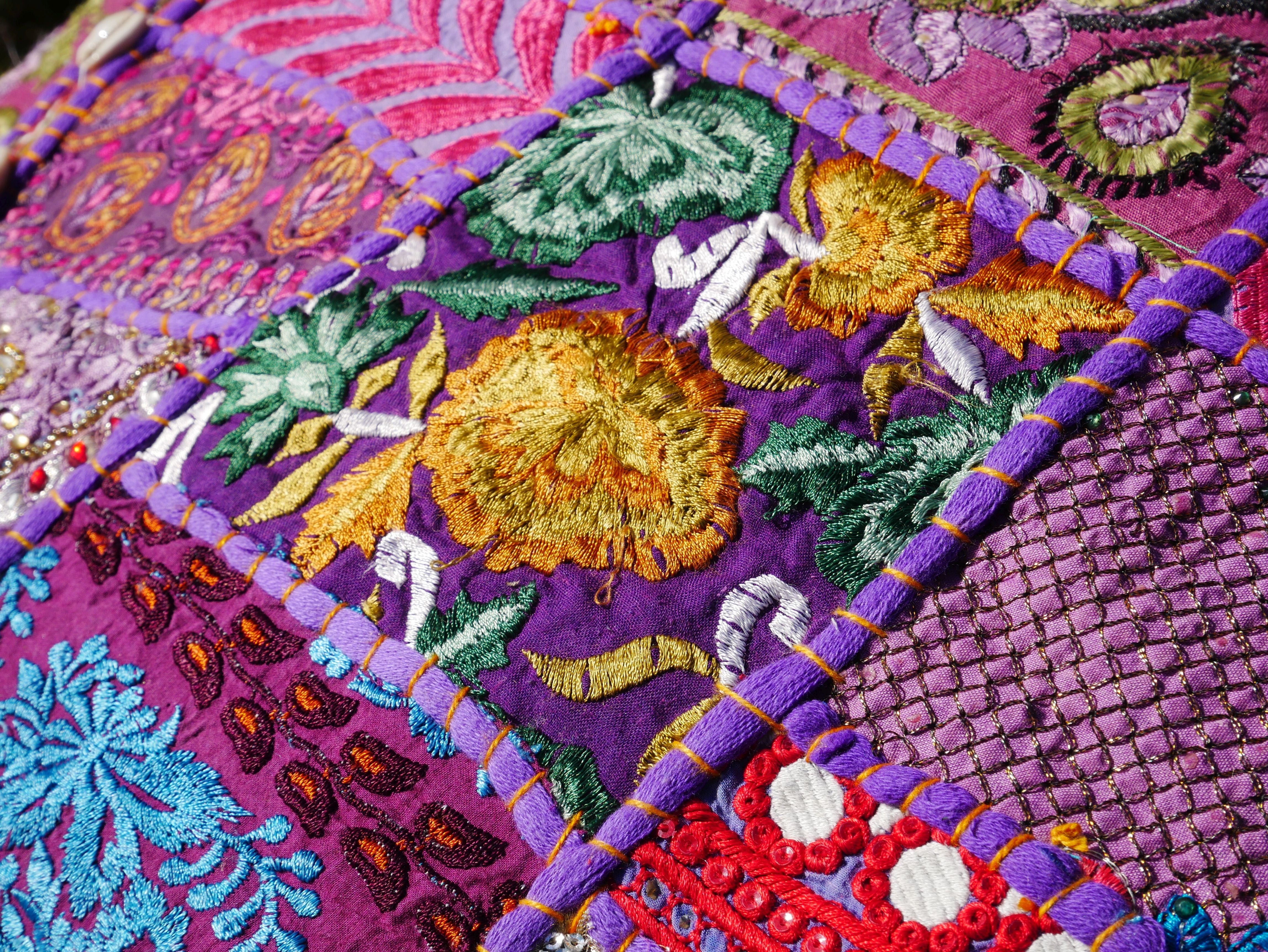 Boho floor pillow - Meditation cushion cover - Indian floor seating patchwork pillow - The Shanti Home