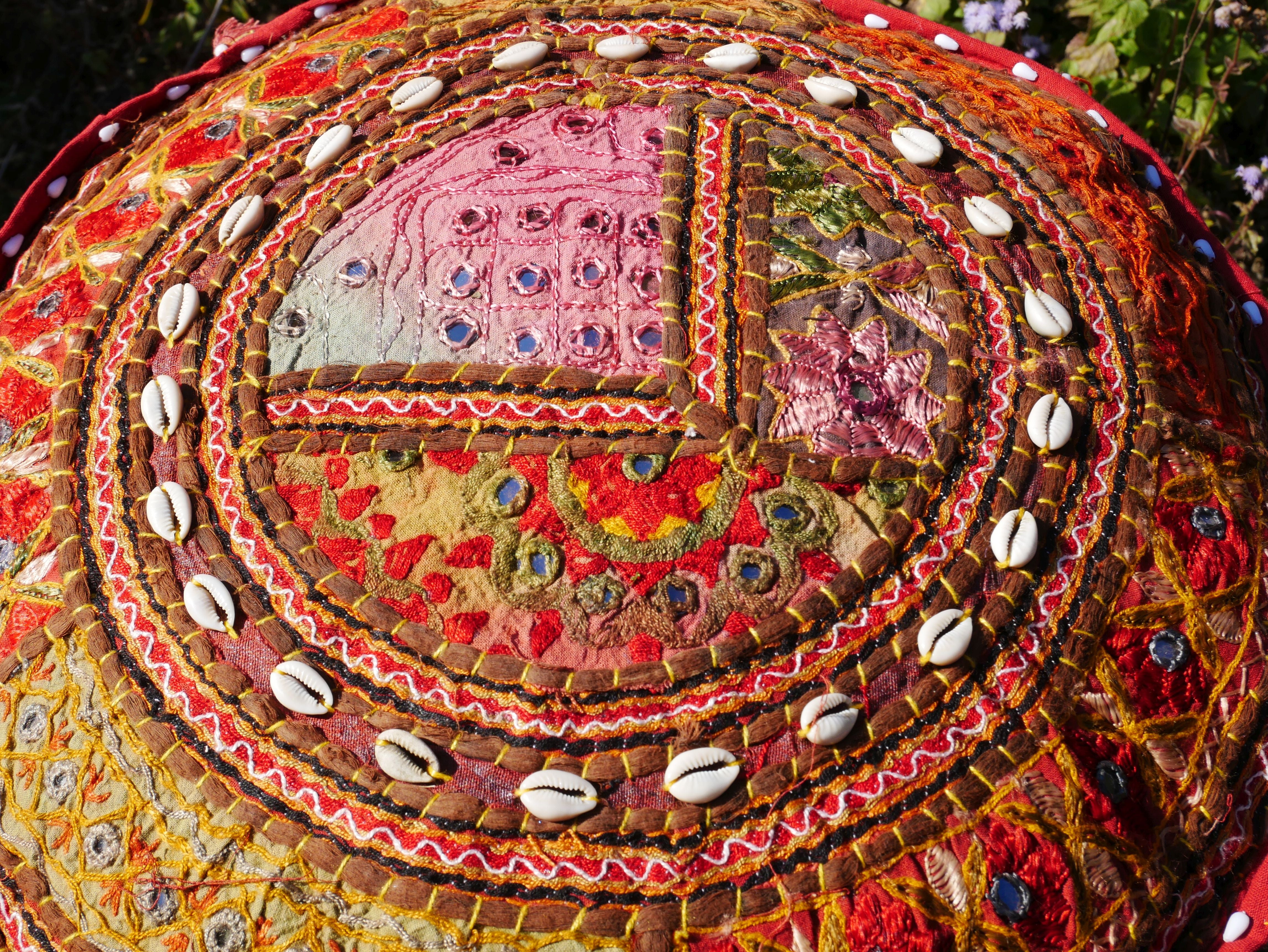 Colorful Floor pouf - Rajastani floor seating | Hippie style floor seating pillow - bean bag - The Shanti Home