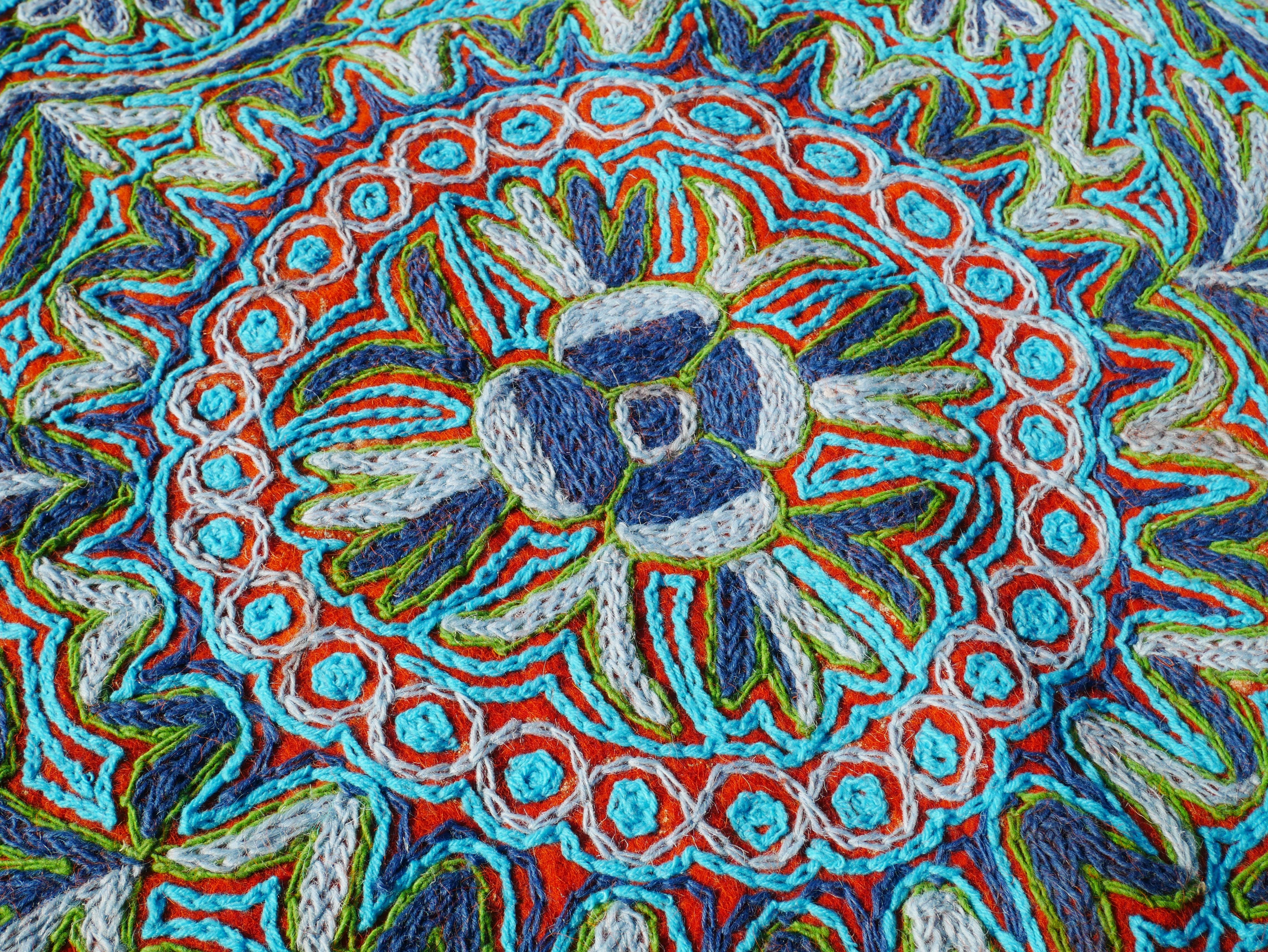 Made to order - Amazing 6x10 hand felted Kashmiri Namda - fully embroidered by hand - soft wool living room rug - The Shanti Home