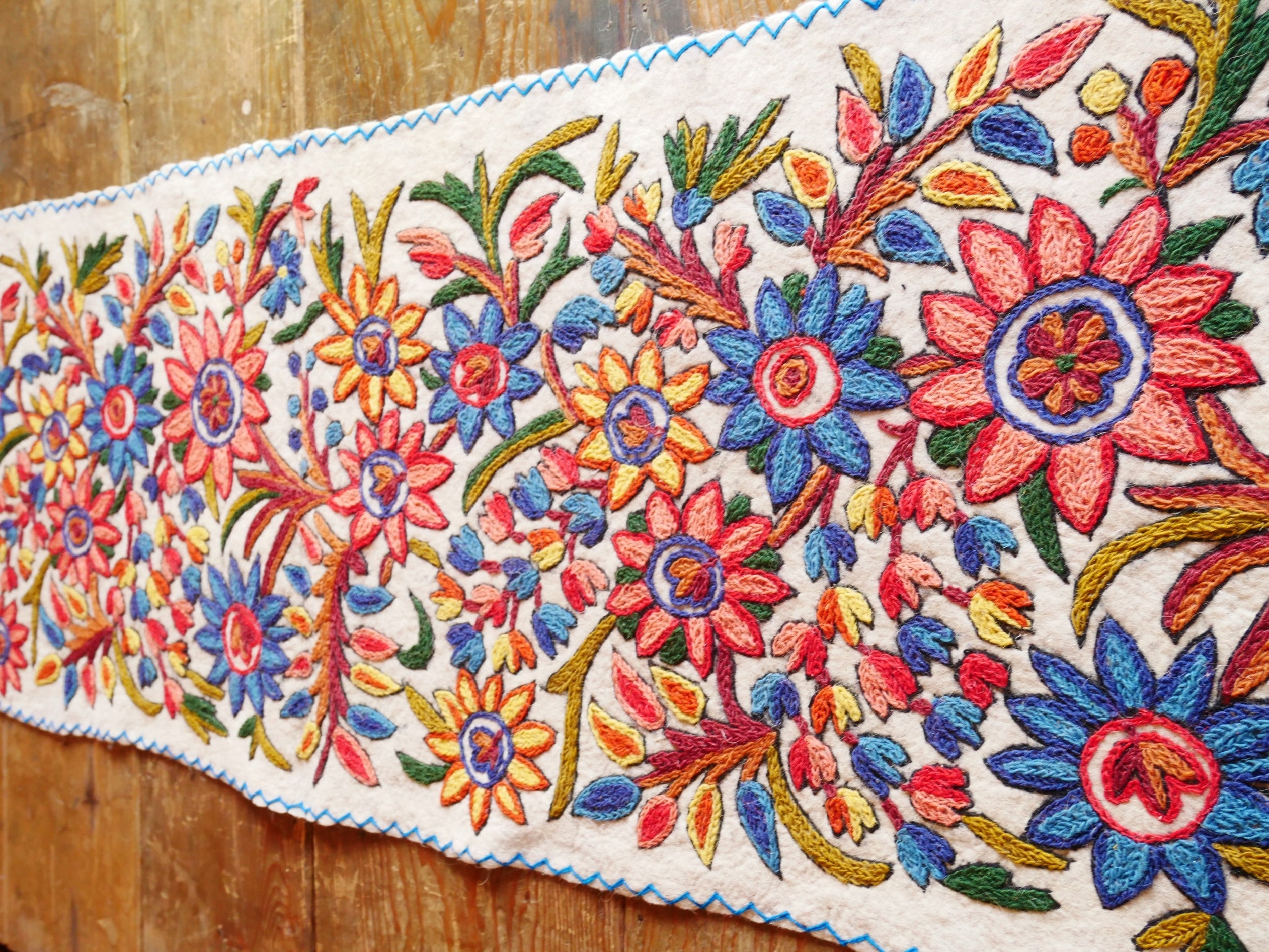 Floor runner - Kashmiri "Namda" wool felt rug 2x6 | bohemian decor - yoga rug mat - The Shanti Home