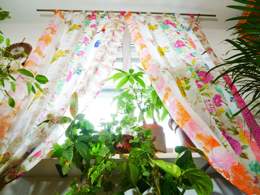 Princess curtain - Indian vintage saree curtain - Hippie bed curtains - The Shanti Home