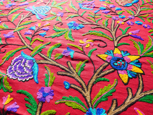 Bohemian bedding - luxury bed throw "Dream of Kashmir" hand embroidered bed spread