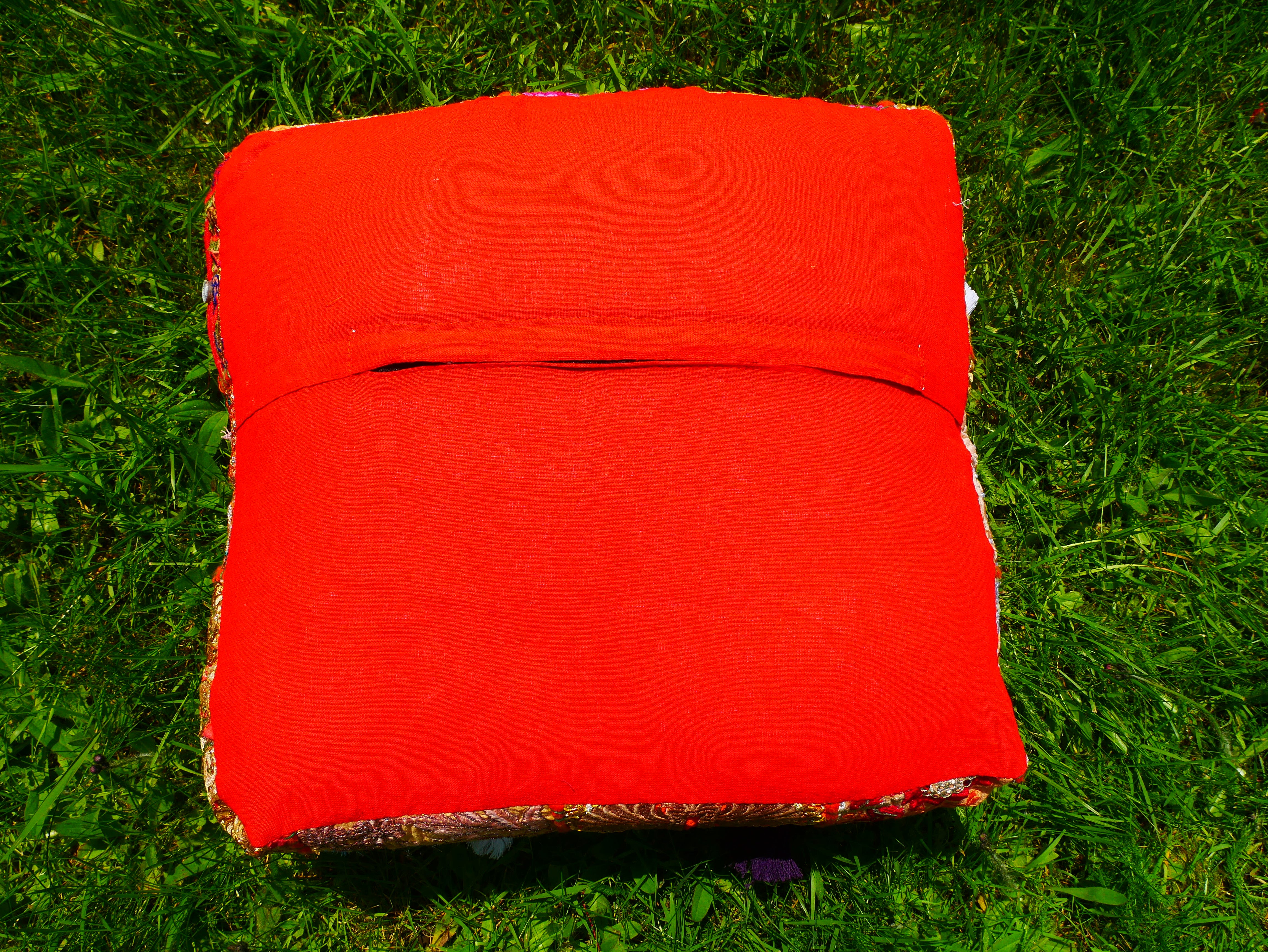 Funda de cojín de suelo Rajastani de 16" | Cojín de meditación - Cojín decorativo para asientos indios bohemios de suelo