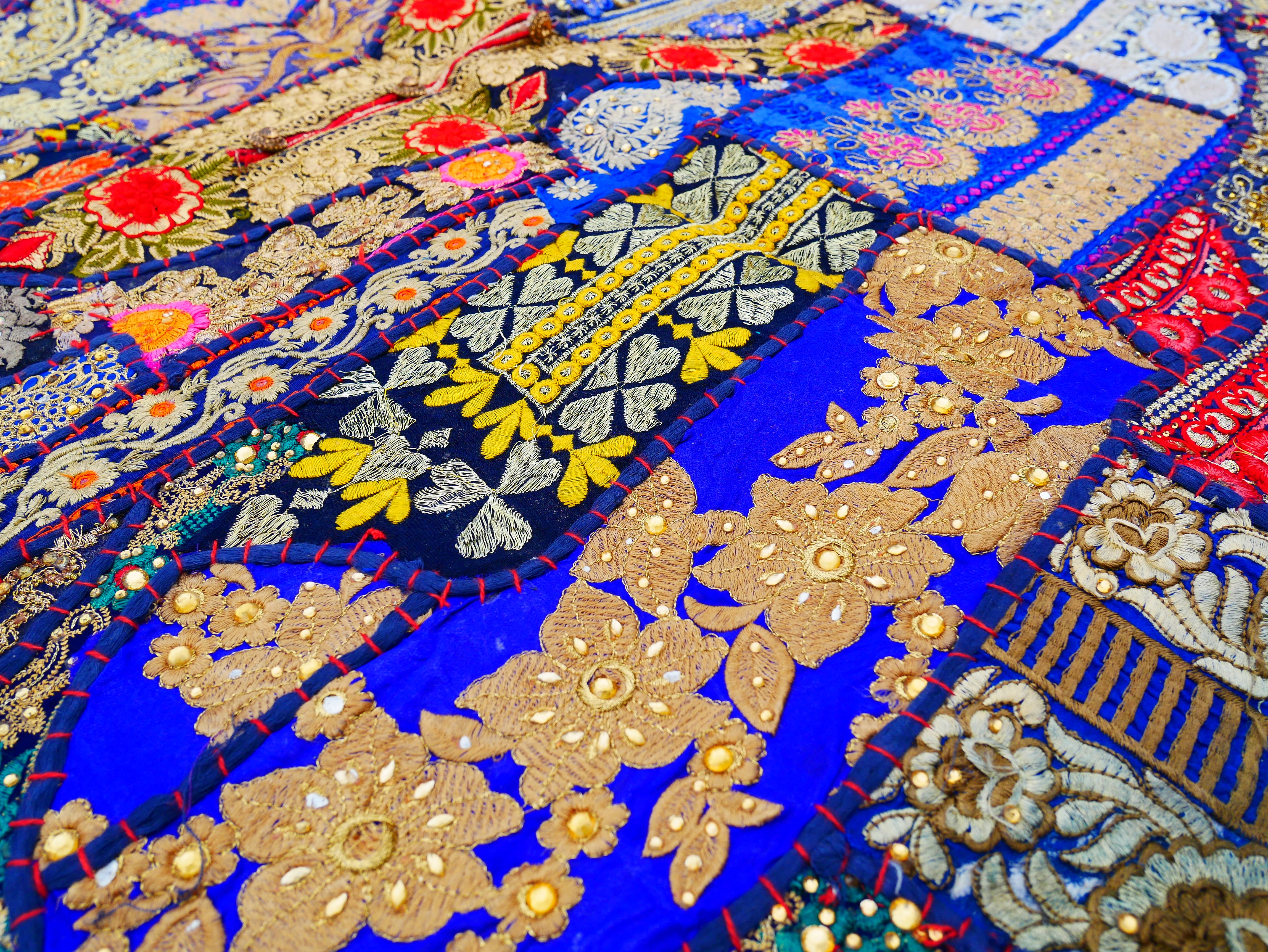 Boho blue wall tapestry - Indian wall hanging - bohemian hippie wall decor