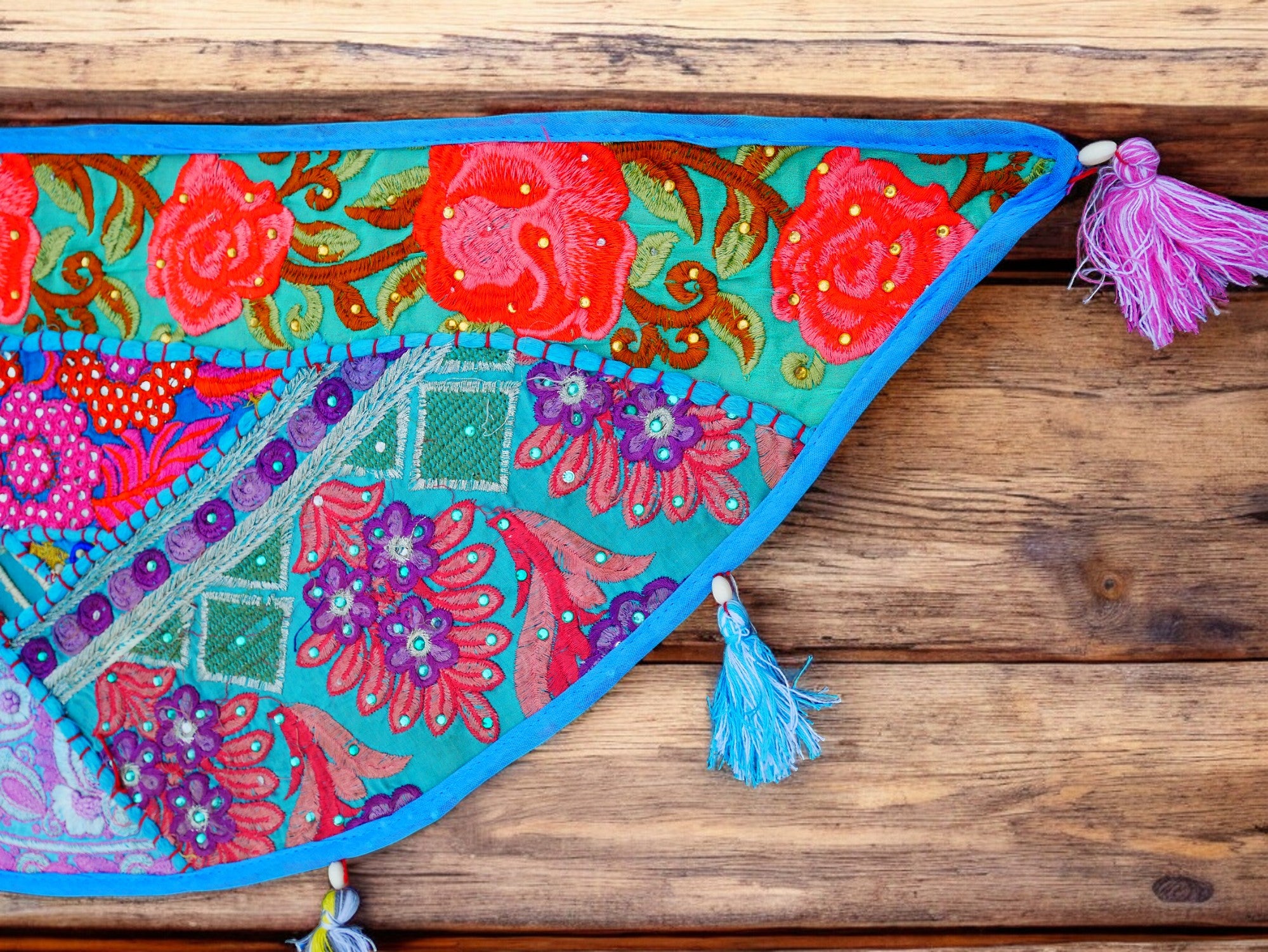 Indian door hanging - Toran - blue wall tapestry for bohemian wall decor and hippie homes - The Shanti Home