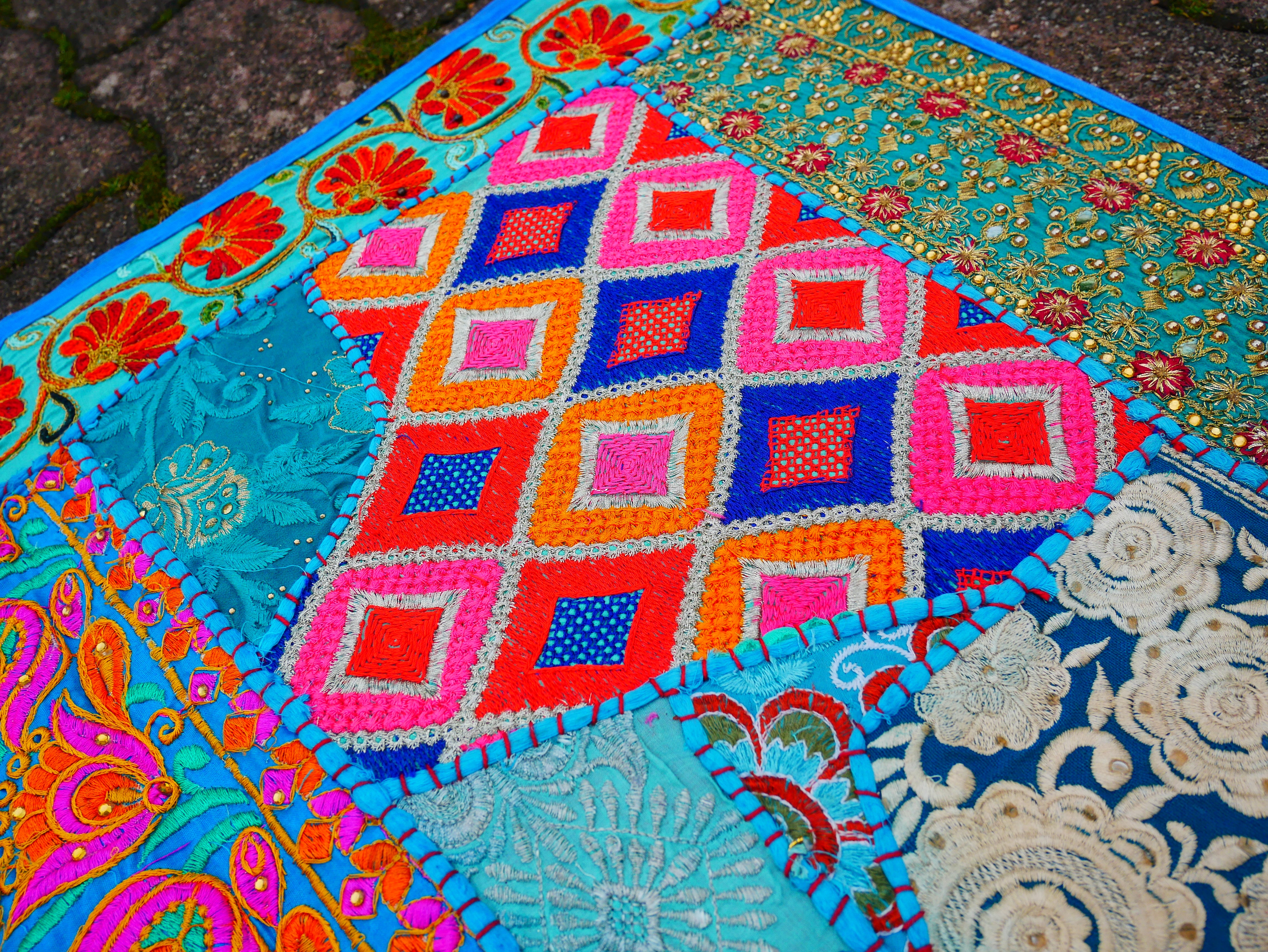 Indian door hanging - Toran - blue wall tapestry for bohemian wall decor and hippie homes - The Shanti Home