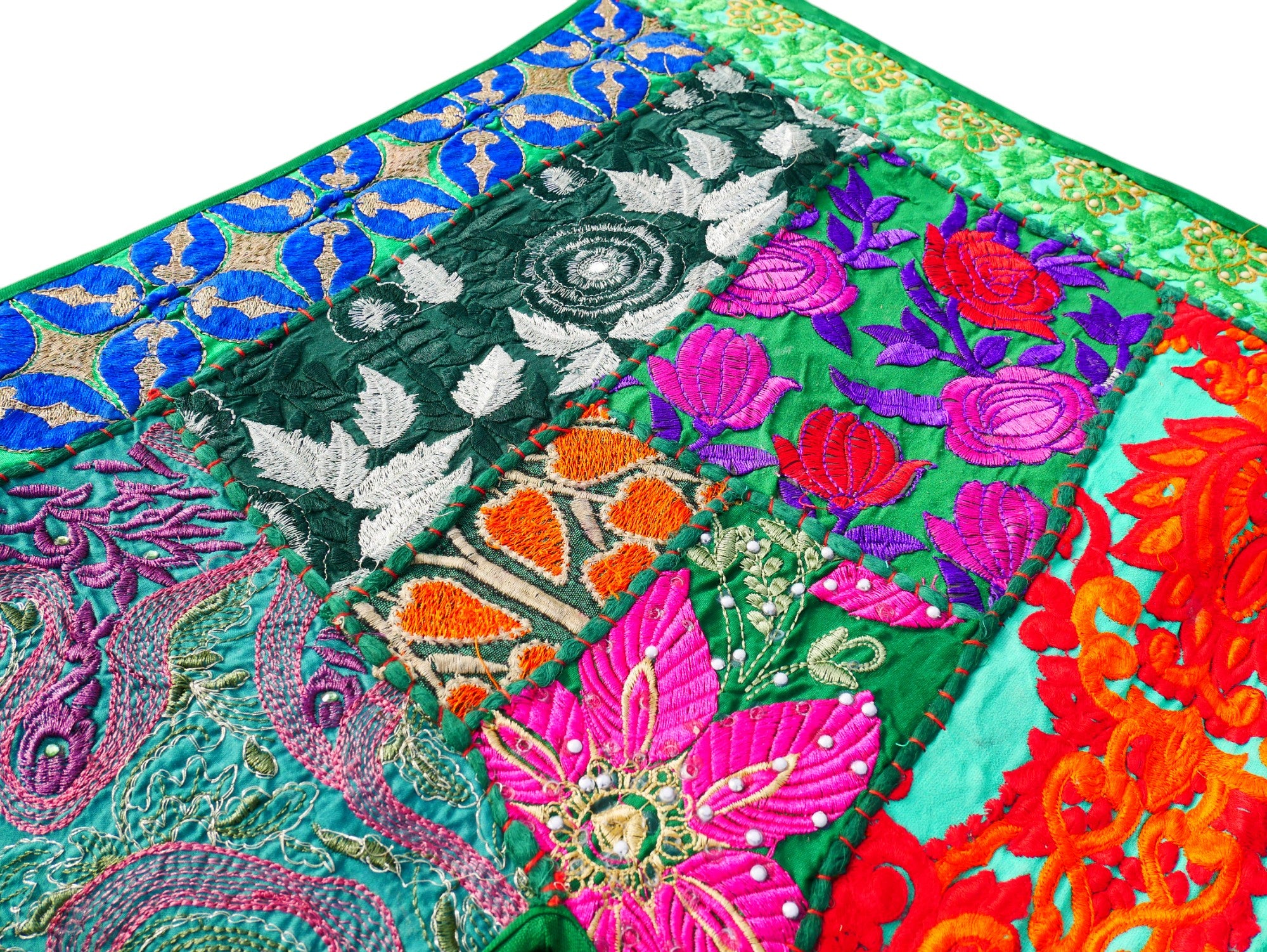 Colgante de puerta indio - Toran - tapiz de pared verde para decoración de pared bohemia y hogares hippies