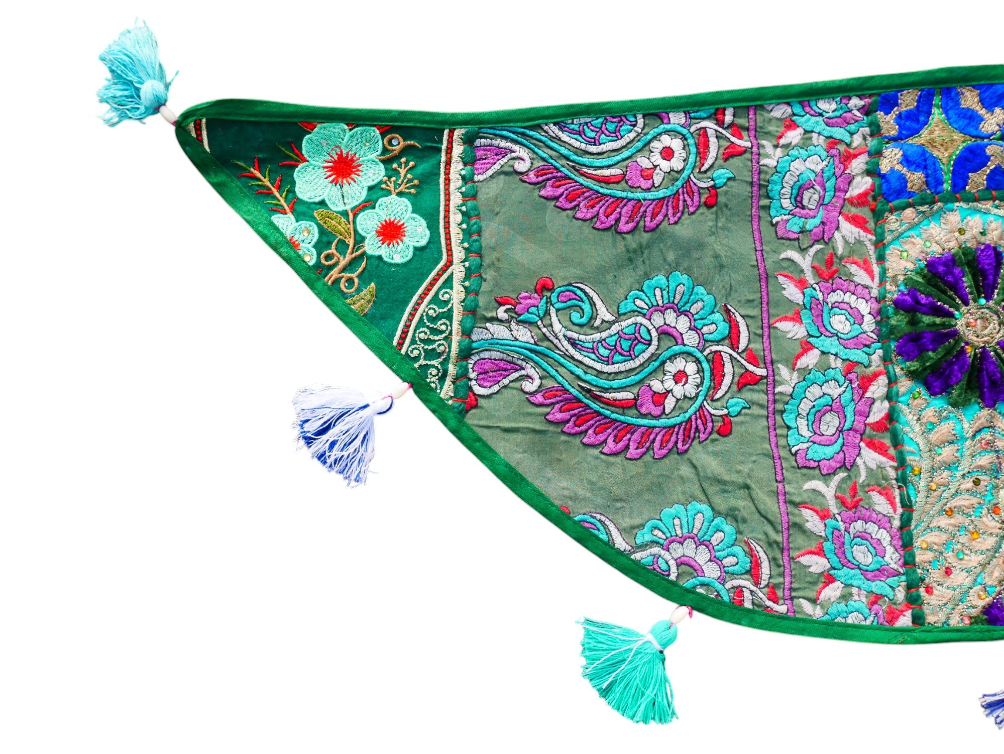 Colgante de puerta indio - Toran - tapiz de pared verde para decoración de pared bohemia y hogares hippies