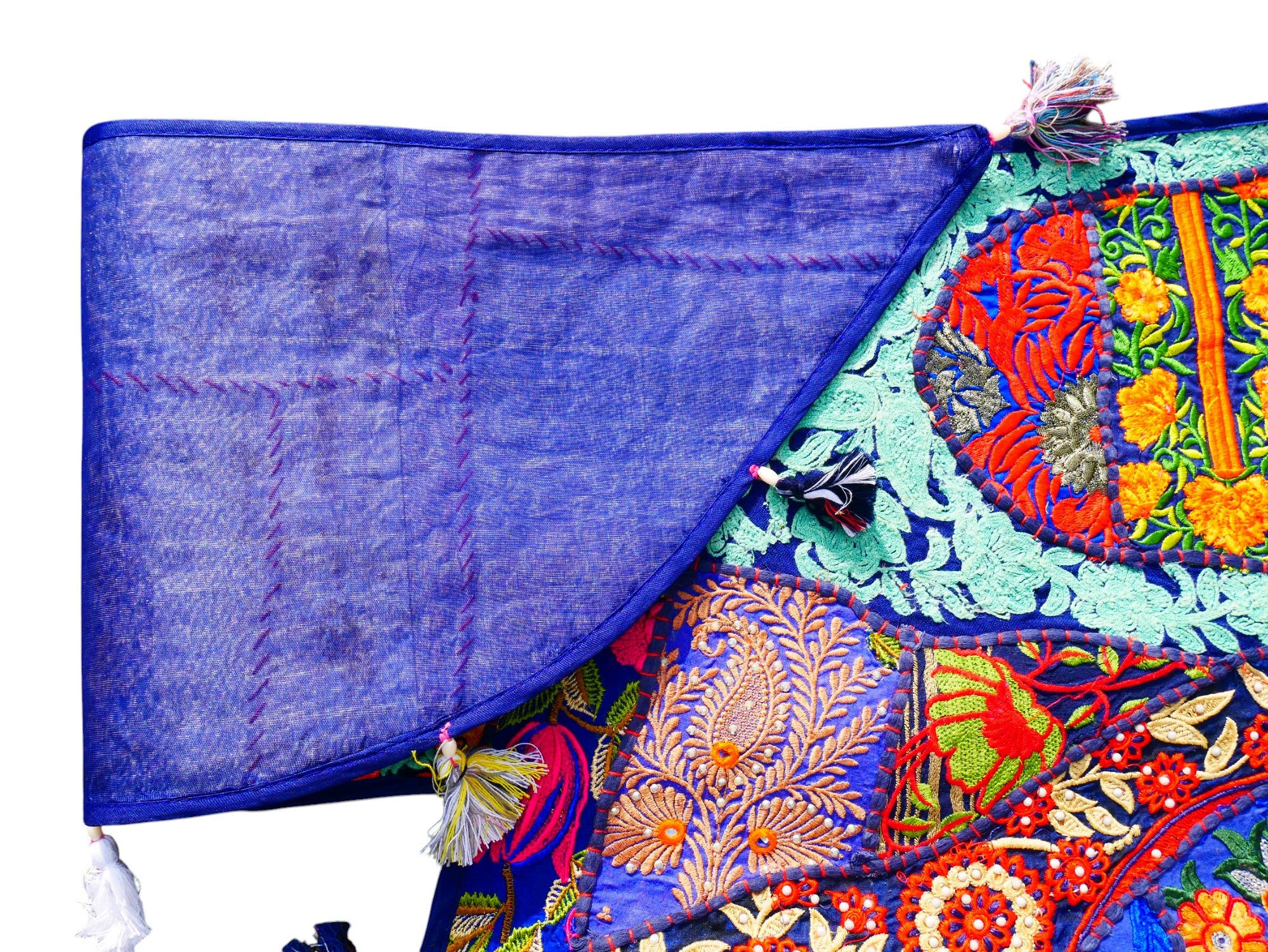 Tapiz indio para colgar en la puerta - Torán - tapiz de pared azul para decoración de paredes bohemias y hogares hippies