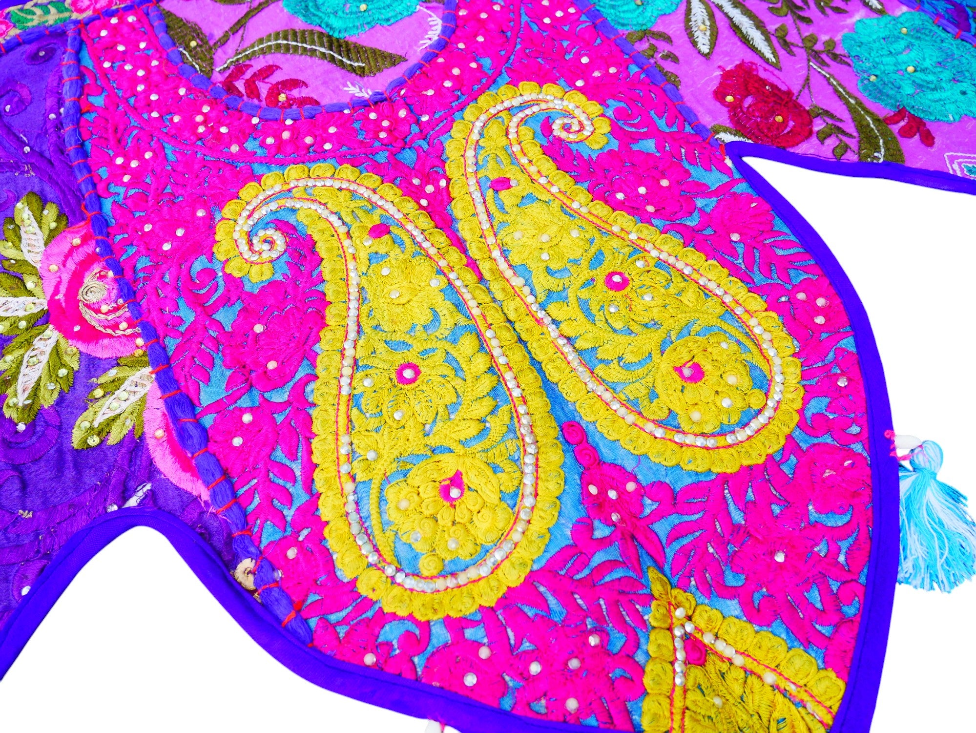 Colgadura de puerta india - Toran - tapiz de pared púrpura para decoración de pared bohemia y hogares hippies