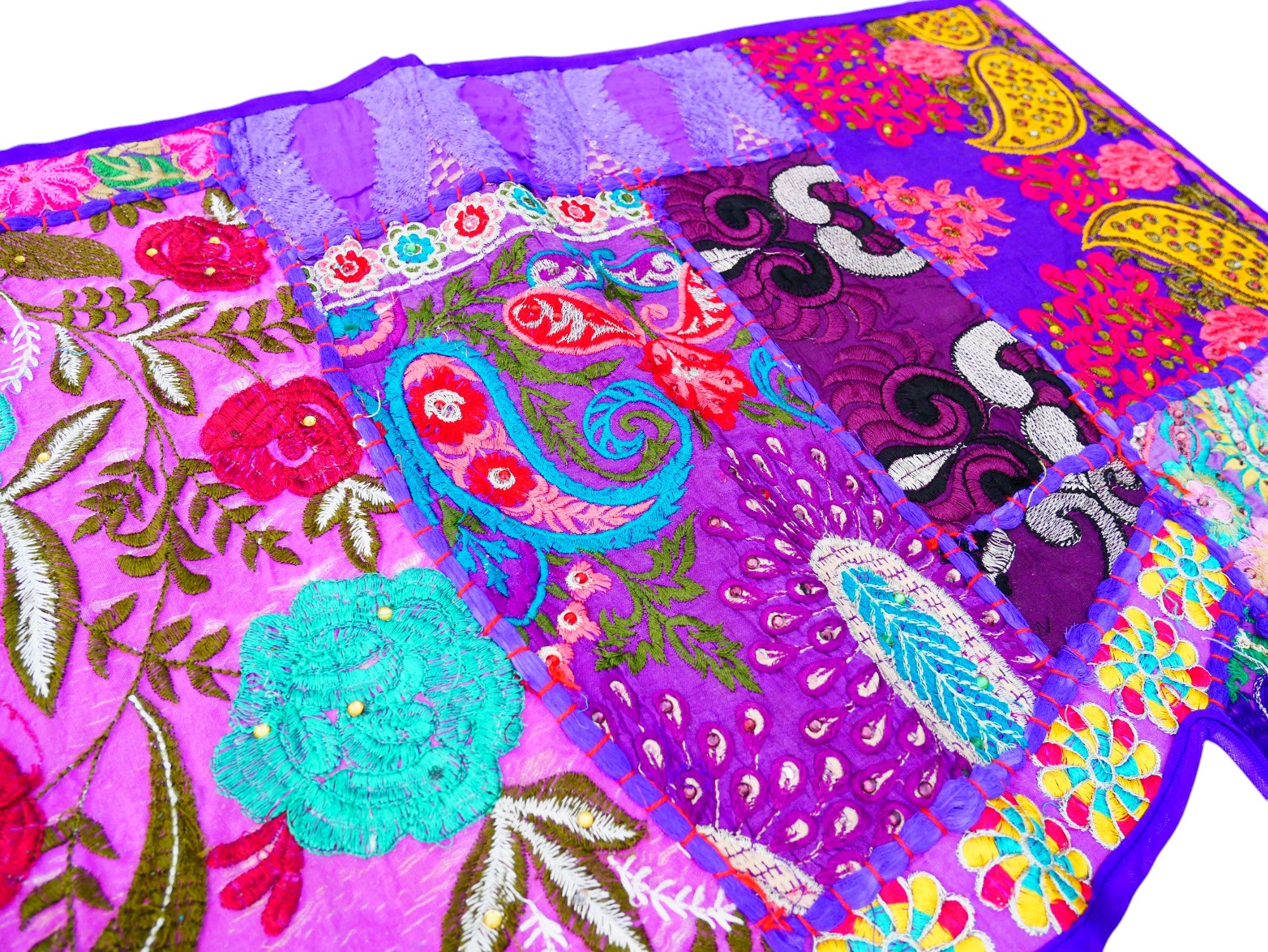 Colgadura de puerta india - Toran - tapiz de pared púrpura para decoración de pared bohemia y hogares hippies