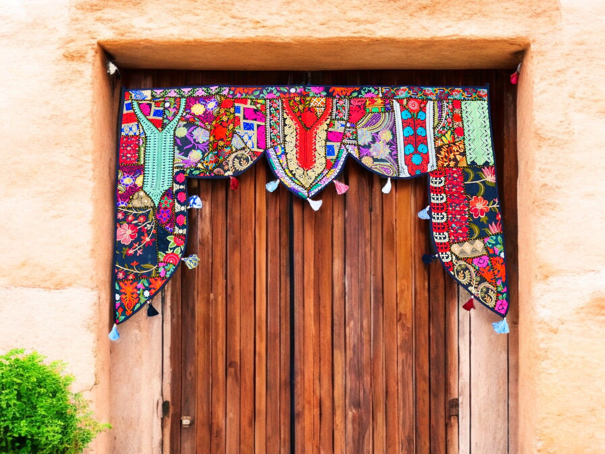 Tapiz indio para colgar en la puerta - Toran - Tapiz de pared colorido para decoración de pared bohemia y hogares hippies
