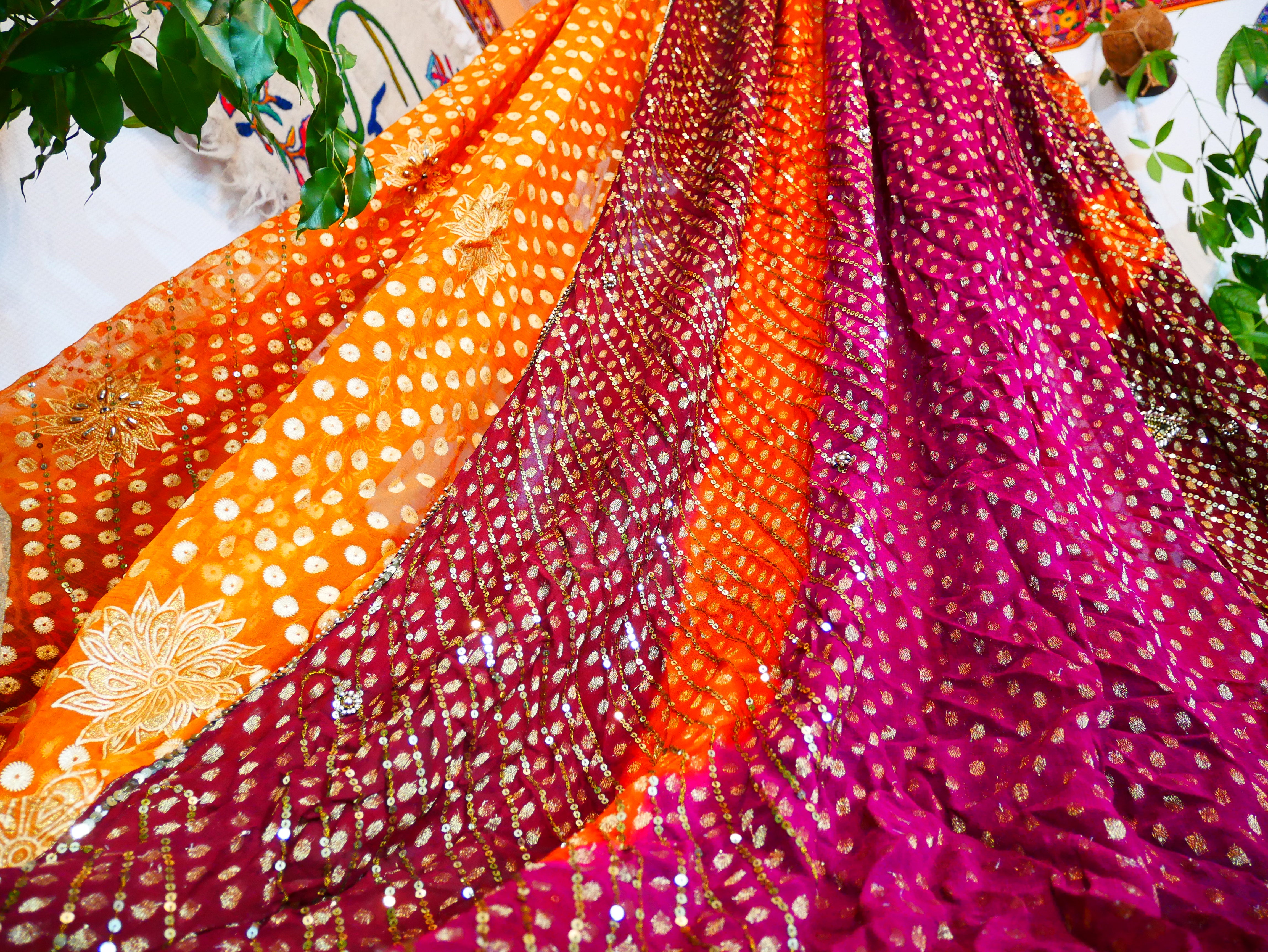 Wedding Saree canopy - Boho Hanging Tent- bed canopy | bohemian wedding backdrop - Hippie decor - floor seating area | meditation room - Shanti baldachin - The Shanti Home
