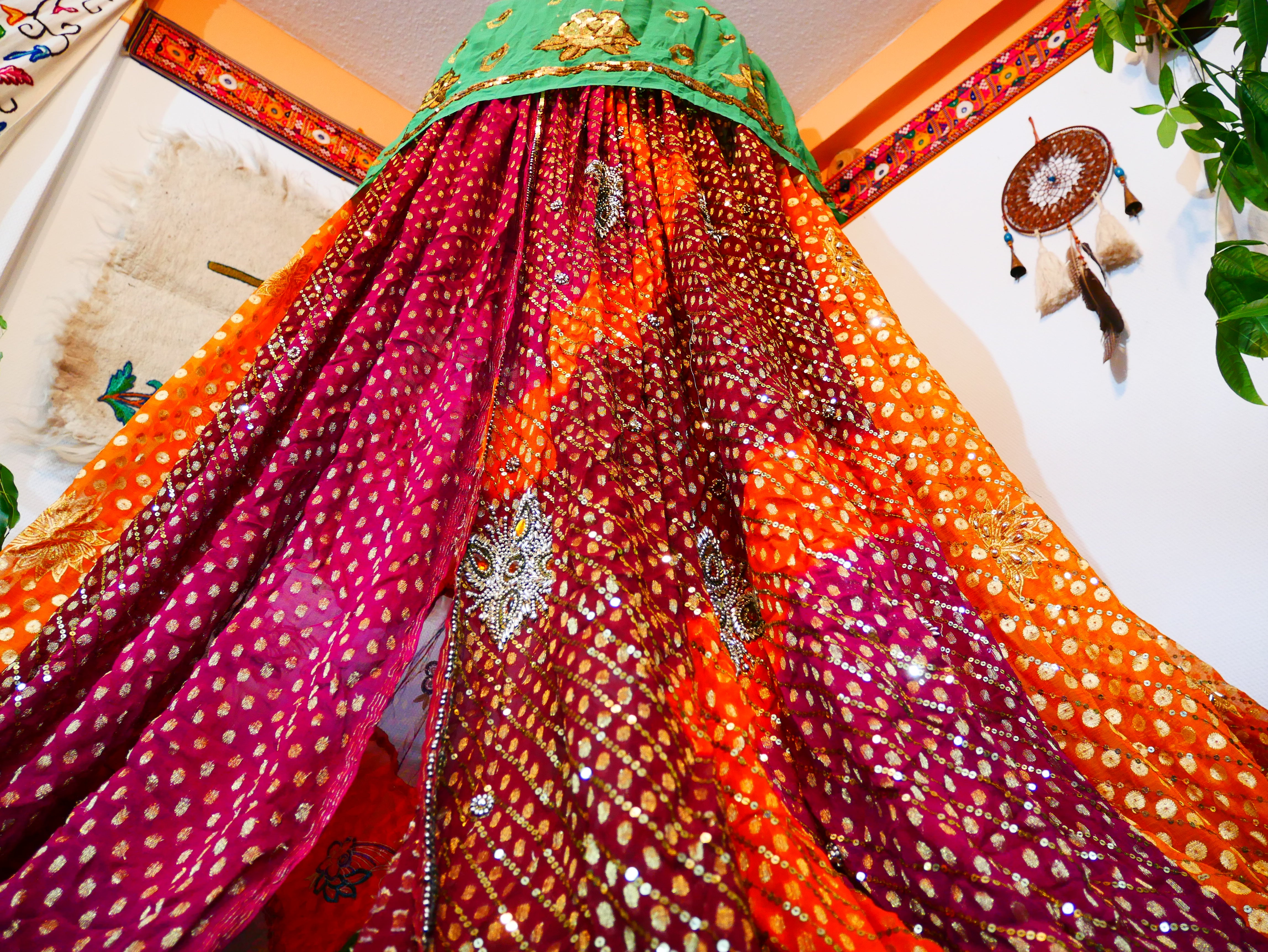 Wedding Saree canopy - Boho Hanging Tent- bed canopy | bohemian wedding backdrop - Hippie decor - floor seating area | meditation room - Shanti baldachin - The Shanti Home