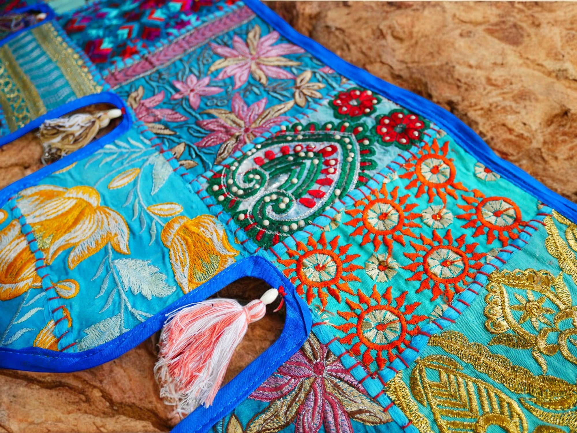 Cenefa de ventana india Toran extragrande de 1,98 m - Adorno para puerta - Decoración de pared hippie