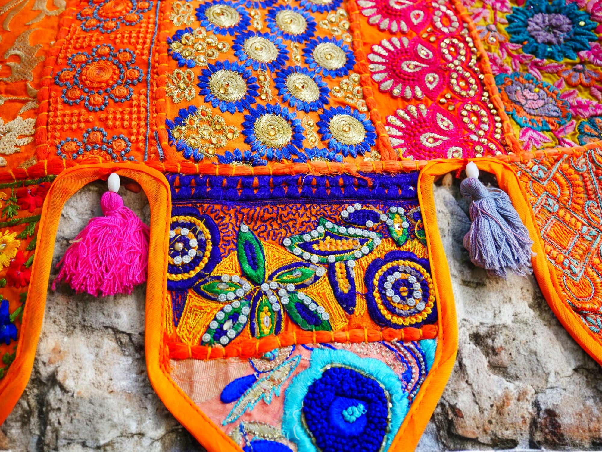 Cenefa de ventana india Toran extragrande de 1,98 m - Adorno para puerta - Decoración de pared hippie