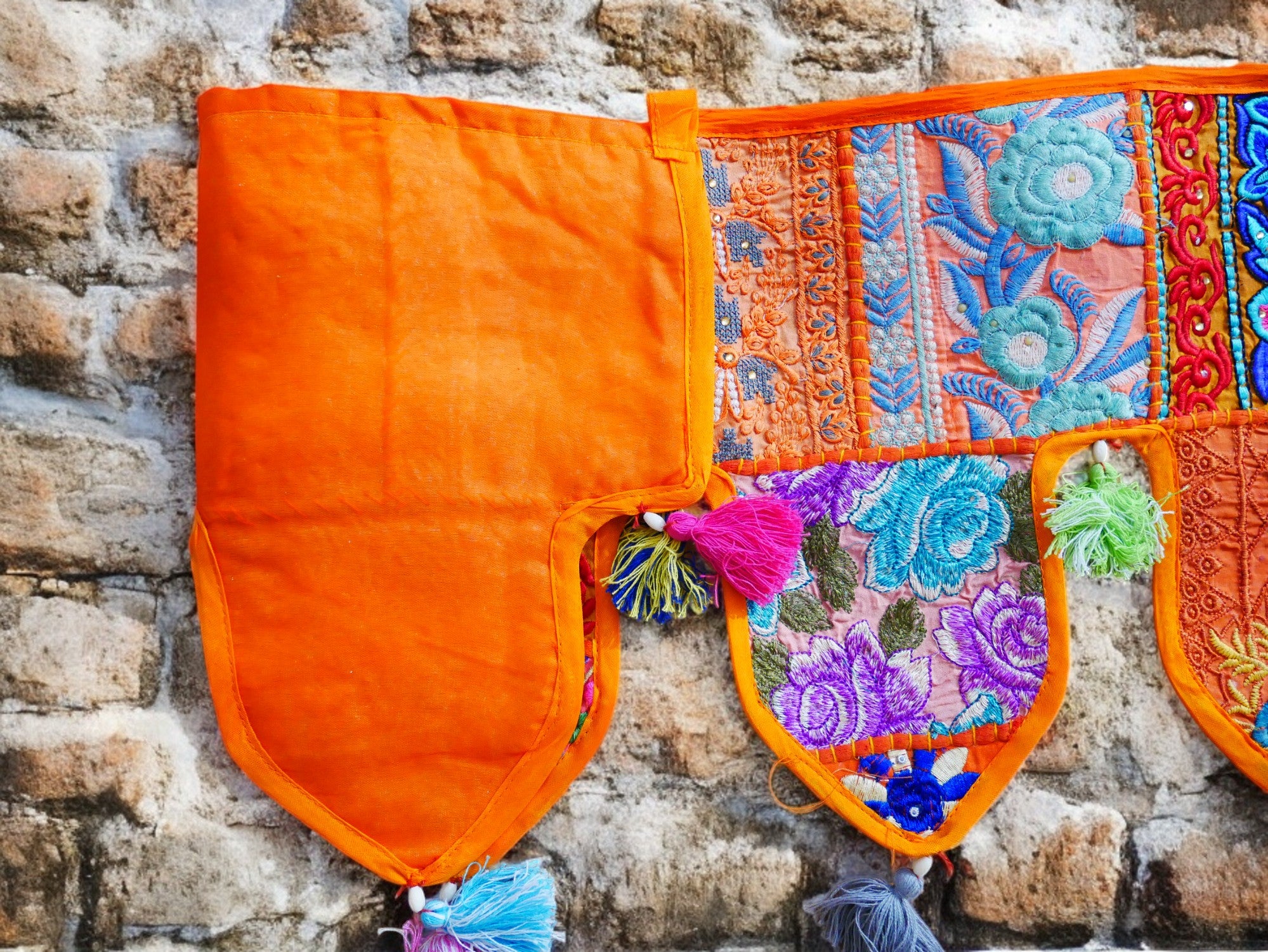 Cenefa de ventana india Toran extragrande de 1,98 m - Adorno para puerta - Decoración de pared hippie