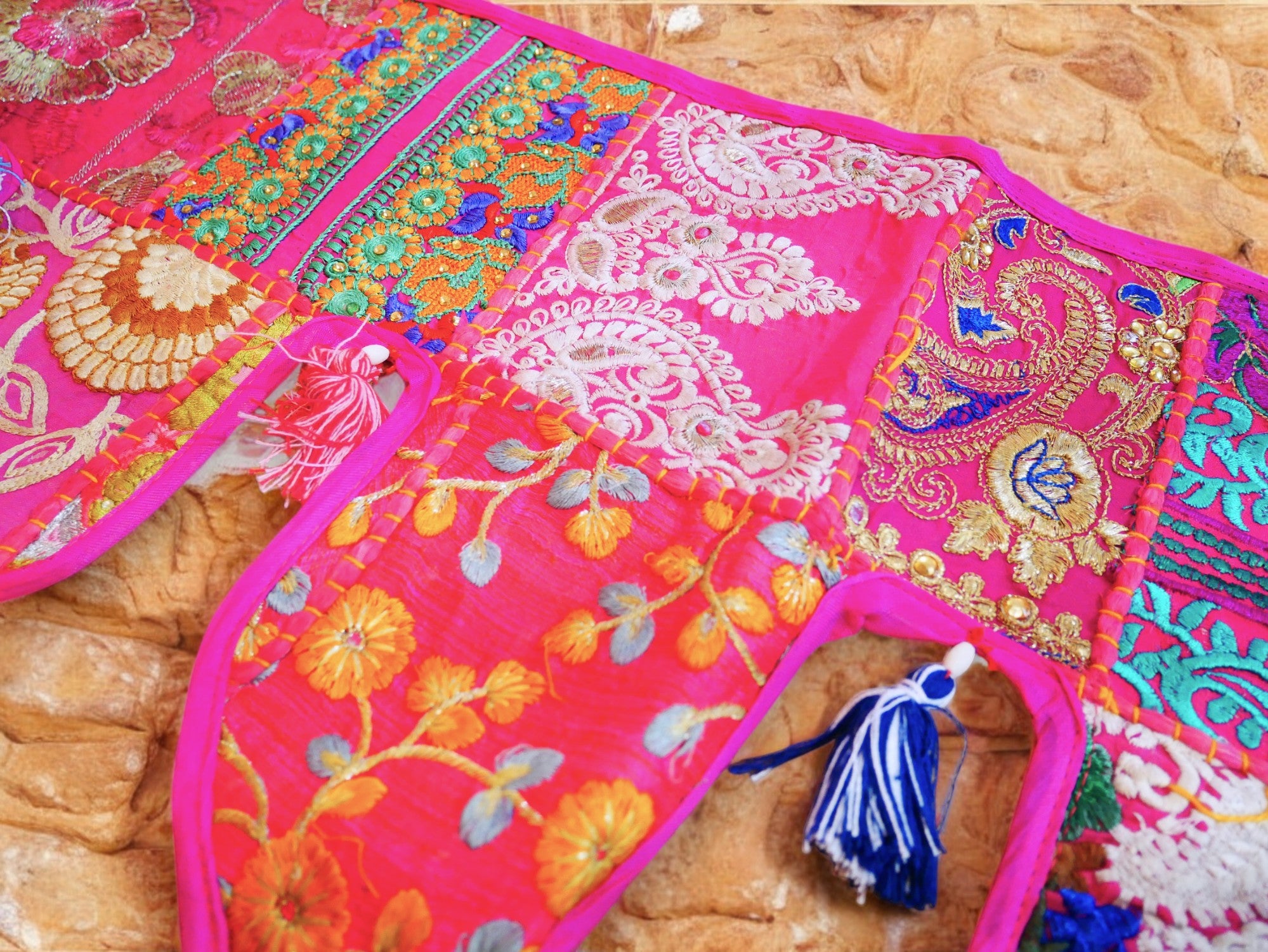 Cenefa de ventana india Toran extragrande de 1,98 m - Adorno para puerta - Decoración de pared hippie