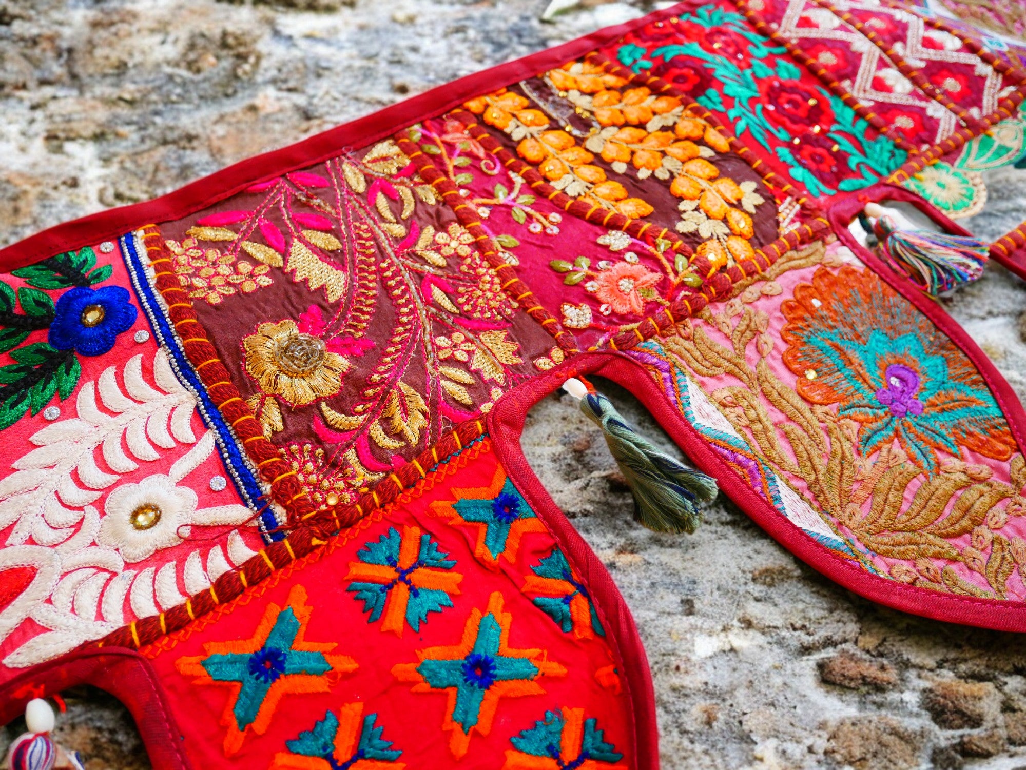 Cenefa de ventana india Toran extragrande de 1,98 m - Adorno para puerta - Decoración de pared hippie