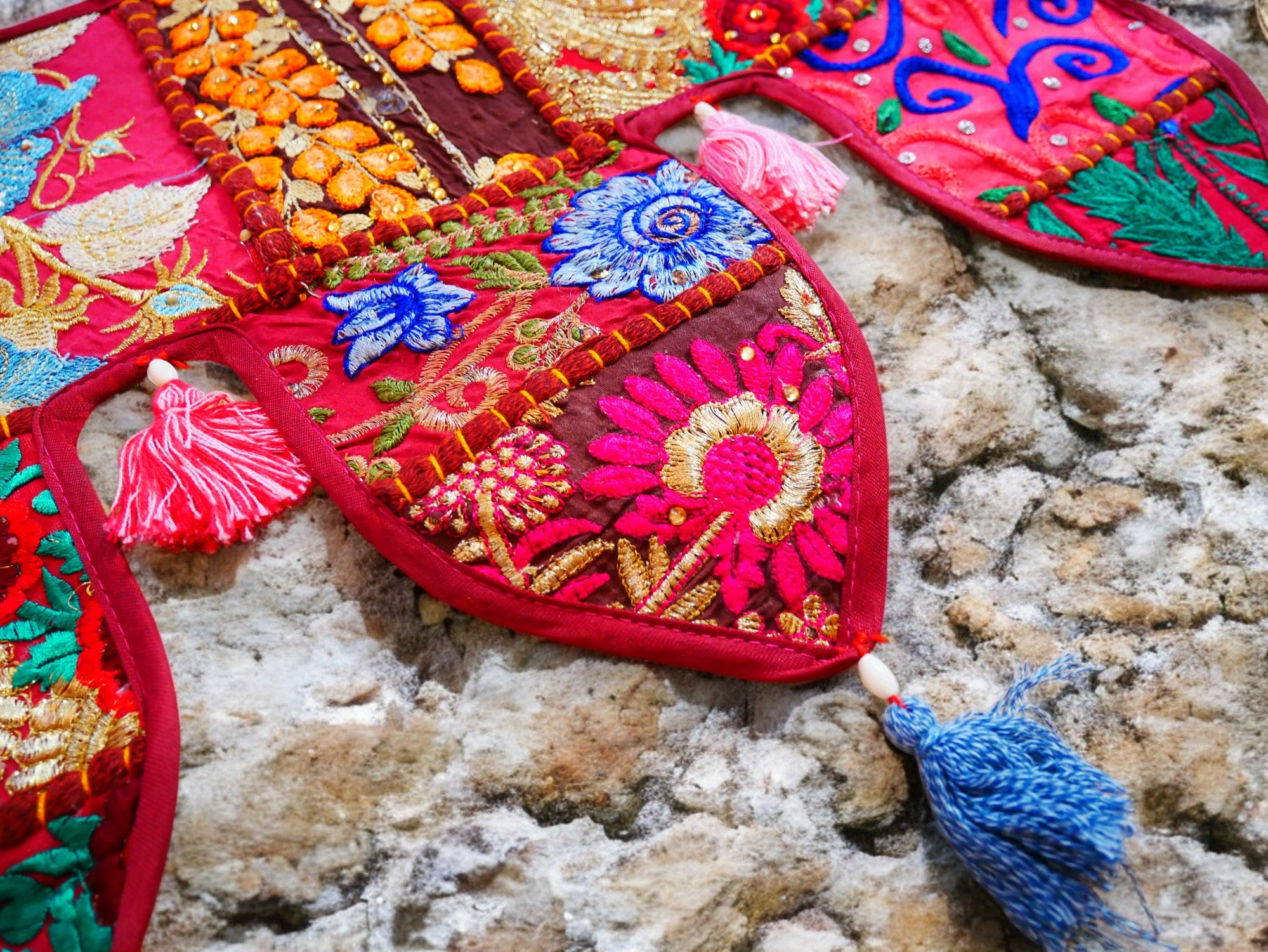 Cenefa de ventana india Toran extragrande de 1,98 m - Adorno para puerta - Decoración de pared hippie