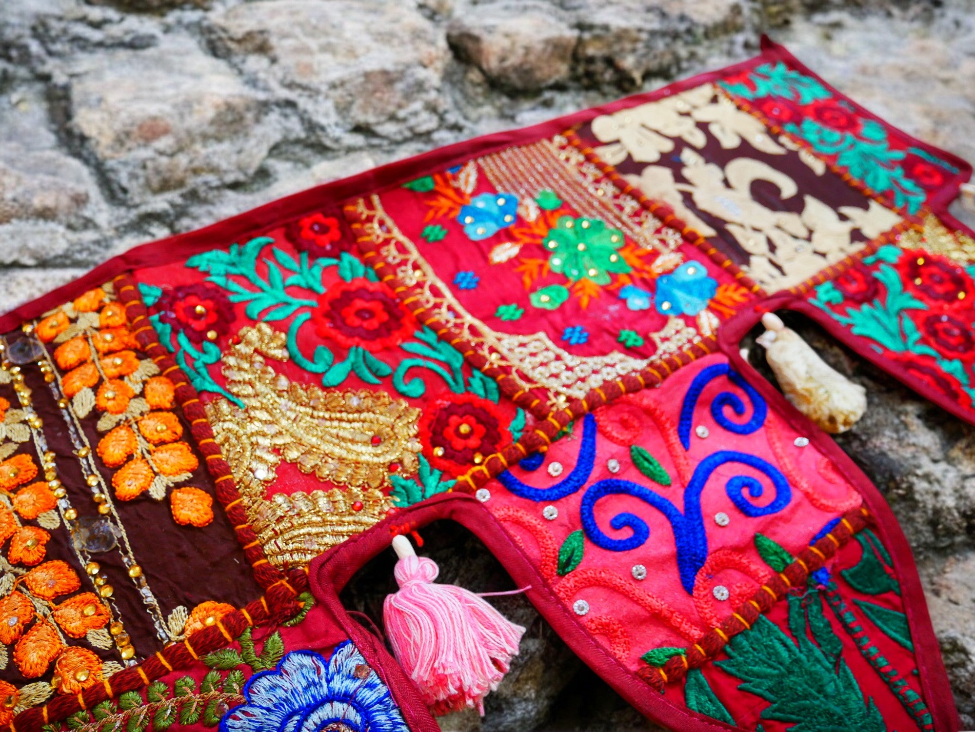 Cenefa de ventana india Toran extragrande de 1,98 m - Adorno para puerta - Decoración de pared hippie