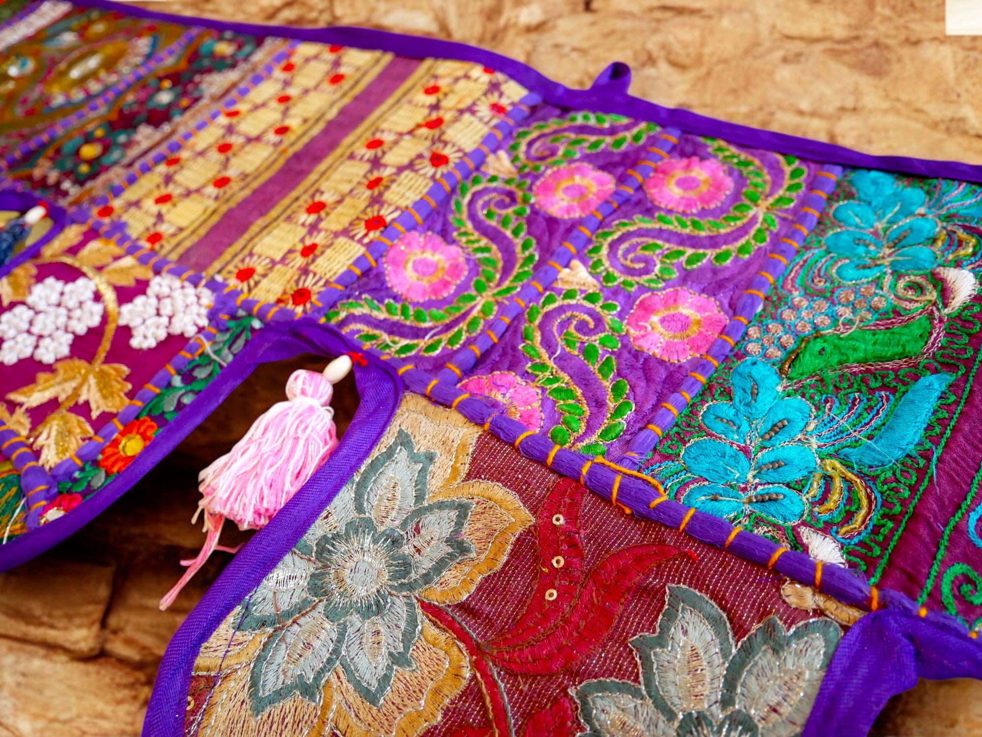 Cenefa de ventana india Toran extragrande de 1,98 m - Adorno para puerta - Decoración de pared hippie