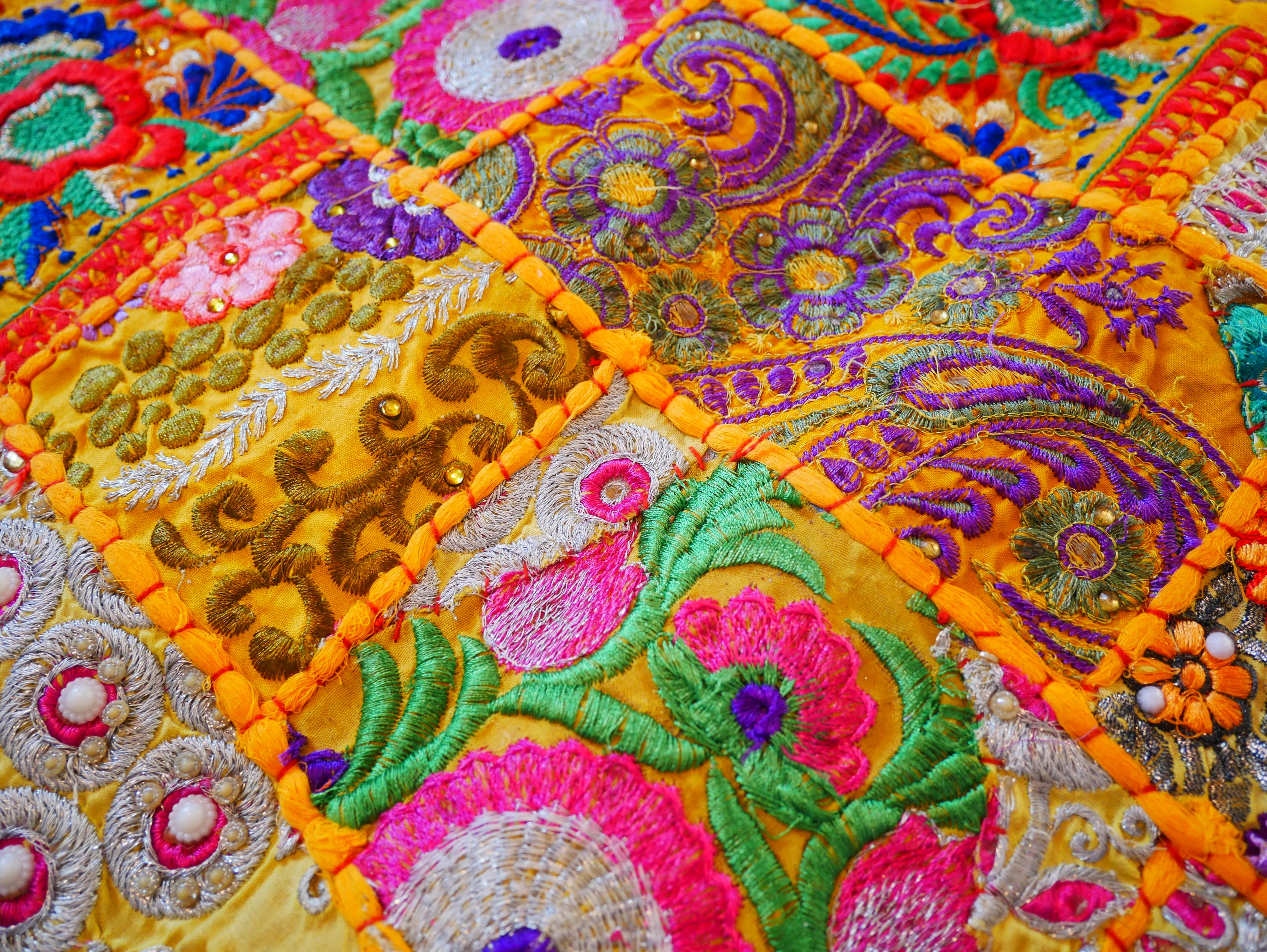 Boho wall hanging - Colorful tapestry - table runner vintage saree patchwork runner