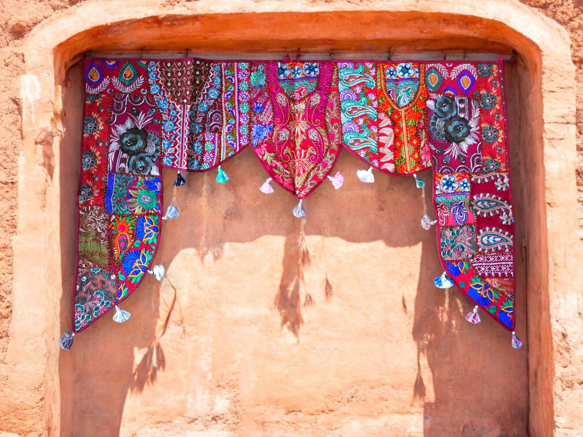 Indian door hanging - Toran - colorful wall tapestry for bohemian wall decor and hippie homes